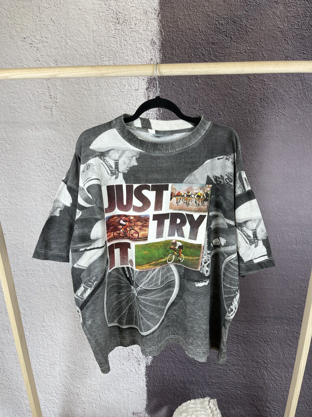 Vintage Vintage Allover print just try it cycle Consul oversized tee Size US L / EU 52-54 / 3 - 1 Thumbnail