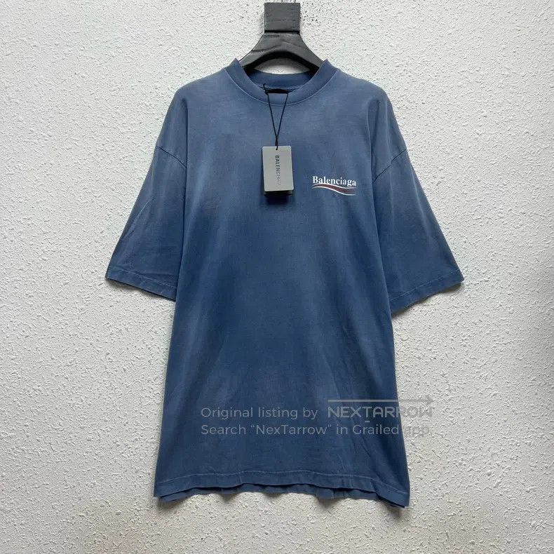 Balenciaga Balenciaga Smog blue gradient cola printed short sleeves Size US S / EU 44-46 / 1 - 1 Thumbnail