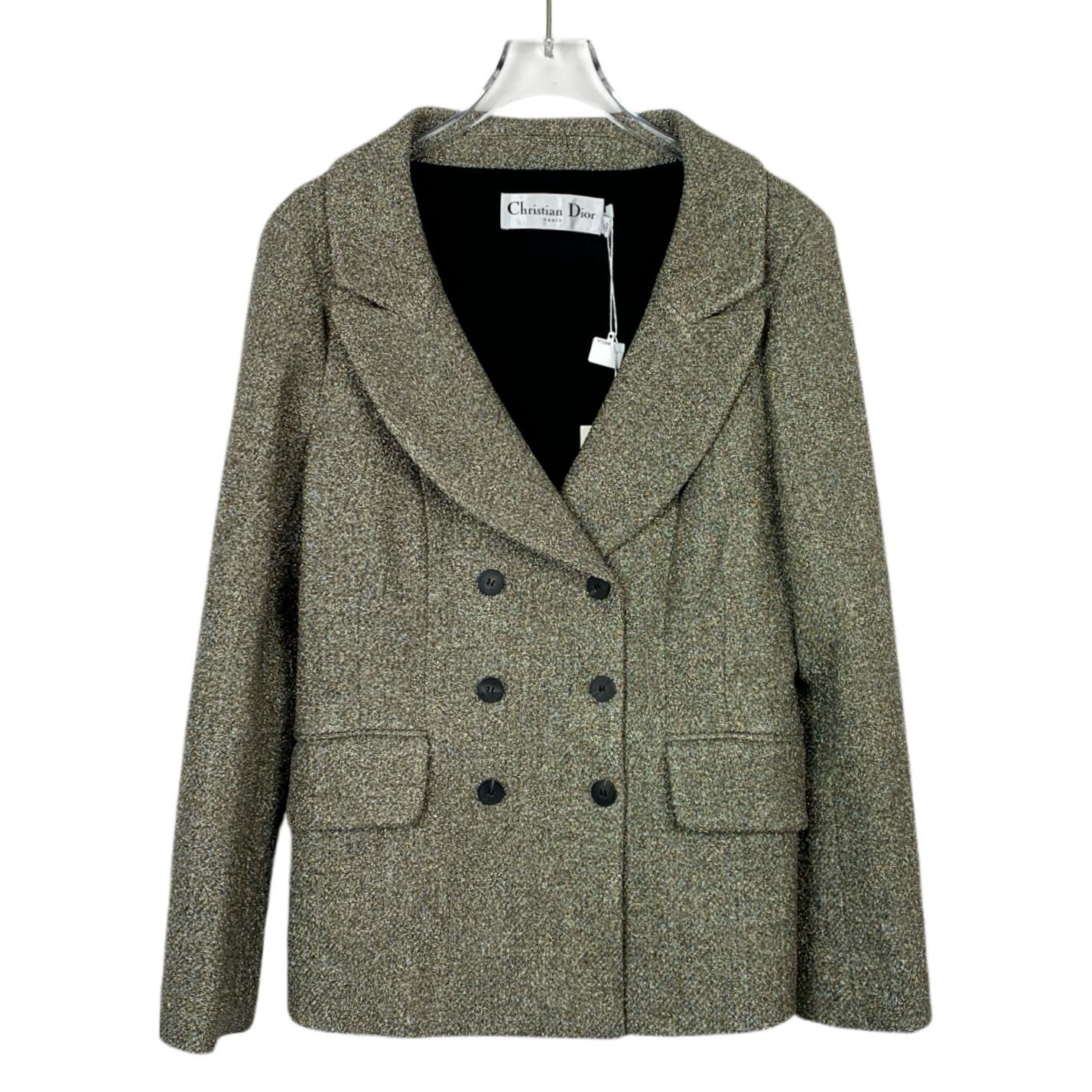 Dior H10248 Christian Dior Womens Tweed Double-Breasted Blazer Ja Size M / US 6-8 / IT 42-44 - 1 Thumbnail