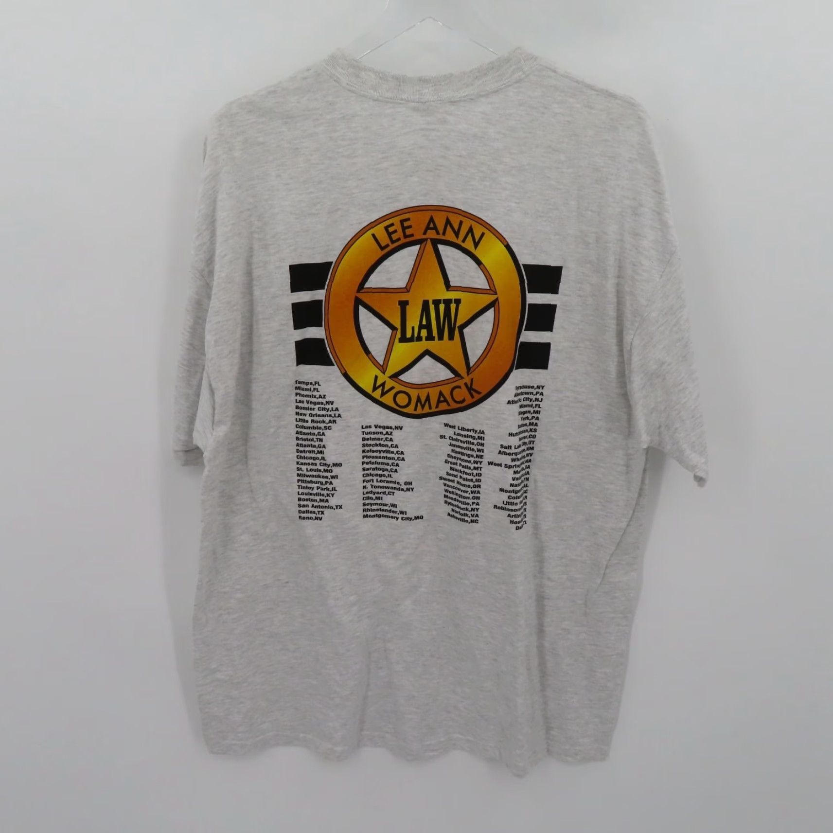 Hanes VTG Hanes T-Shirt Lee Ann Womack Texas LAW Tour Signed Autographed Adult XL Gray Short Sleeve Crew Neck Size US XL / EU 56 / 4 - 4 Thumbnail