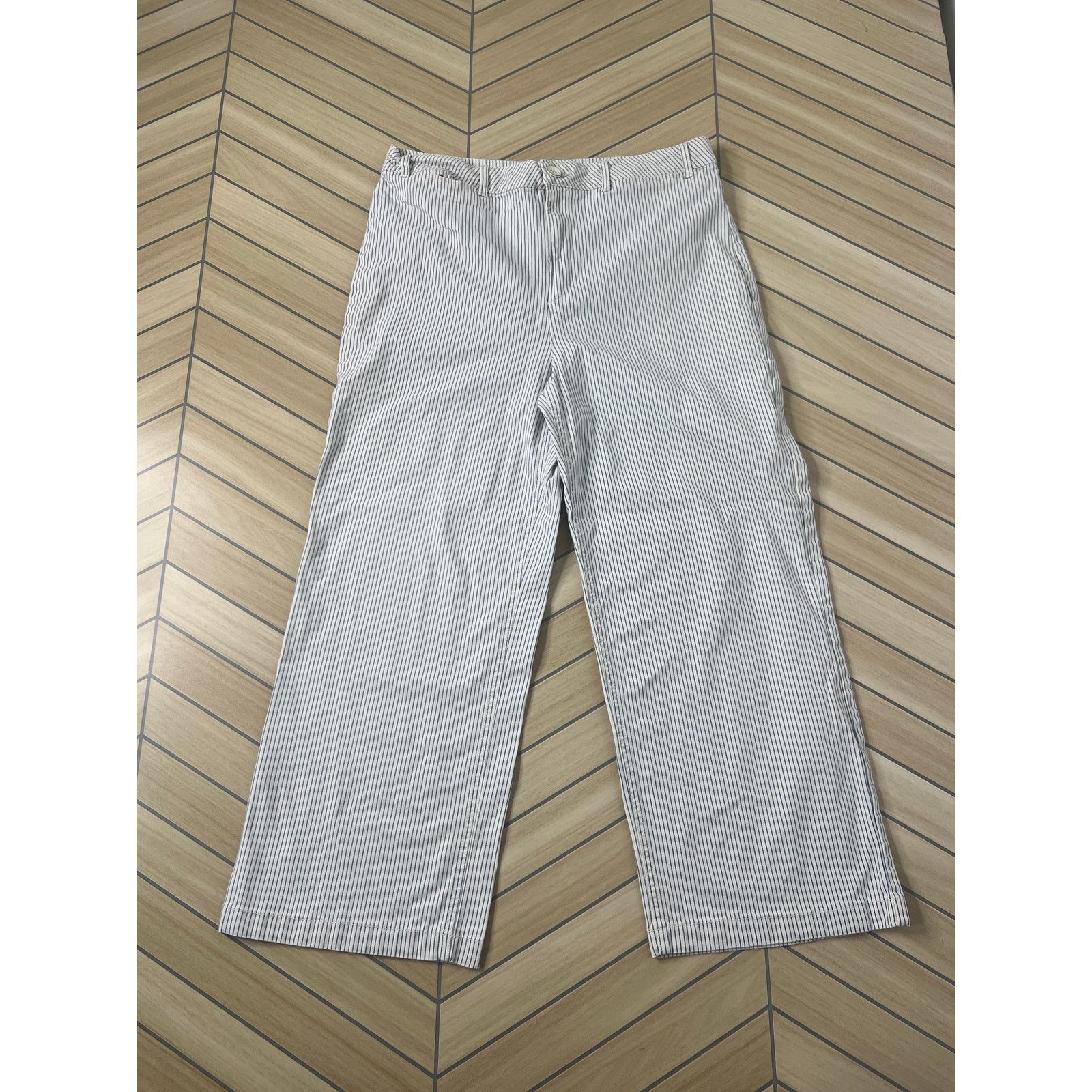 Old Navy VTG Y2K Baggy Pants / Wide Leg - White Stripe Casual Beach Size 34" / US 12 / IT 48 - 1 Thumbnail