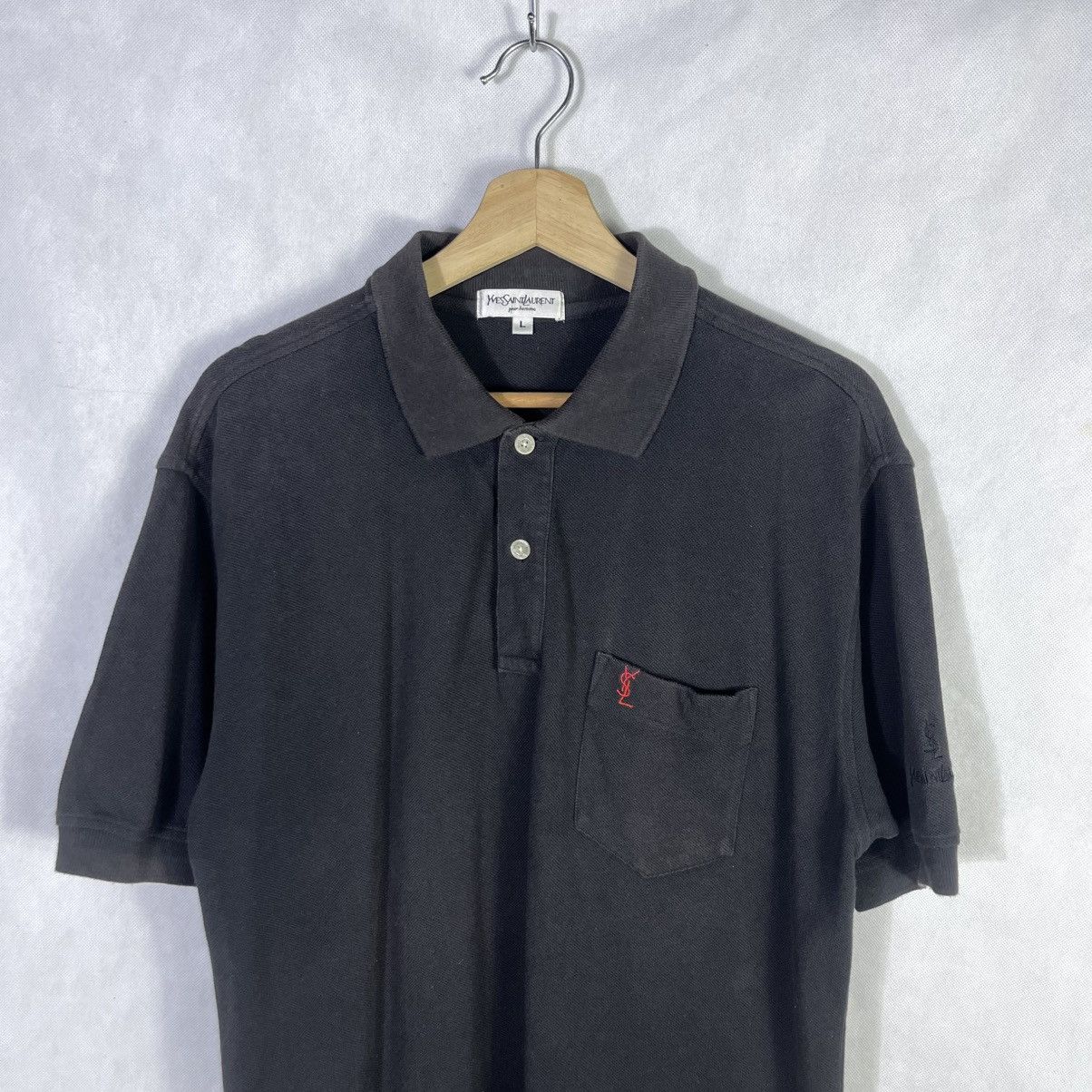 Vintage × Yves Saint Laurent Vintage Ysl Yves Saint Laurent Polo Pocket Tshirt Size US L / EU 52-54 / 3 - 3 Thumbnail