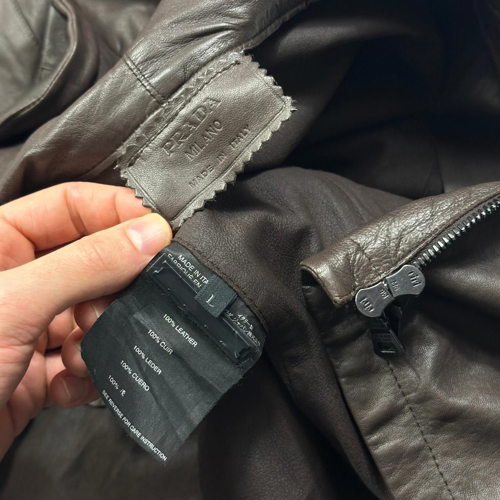 Prada Prada Milano 00’s Nappa Leather Stash Pocket Hooded Jacket L Size US L / EU 52-54 / 3 - 12 Thumbnail