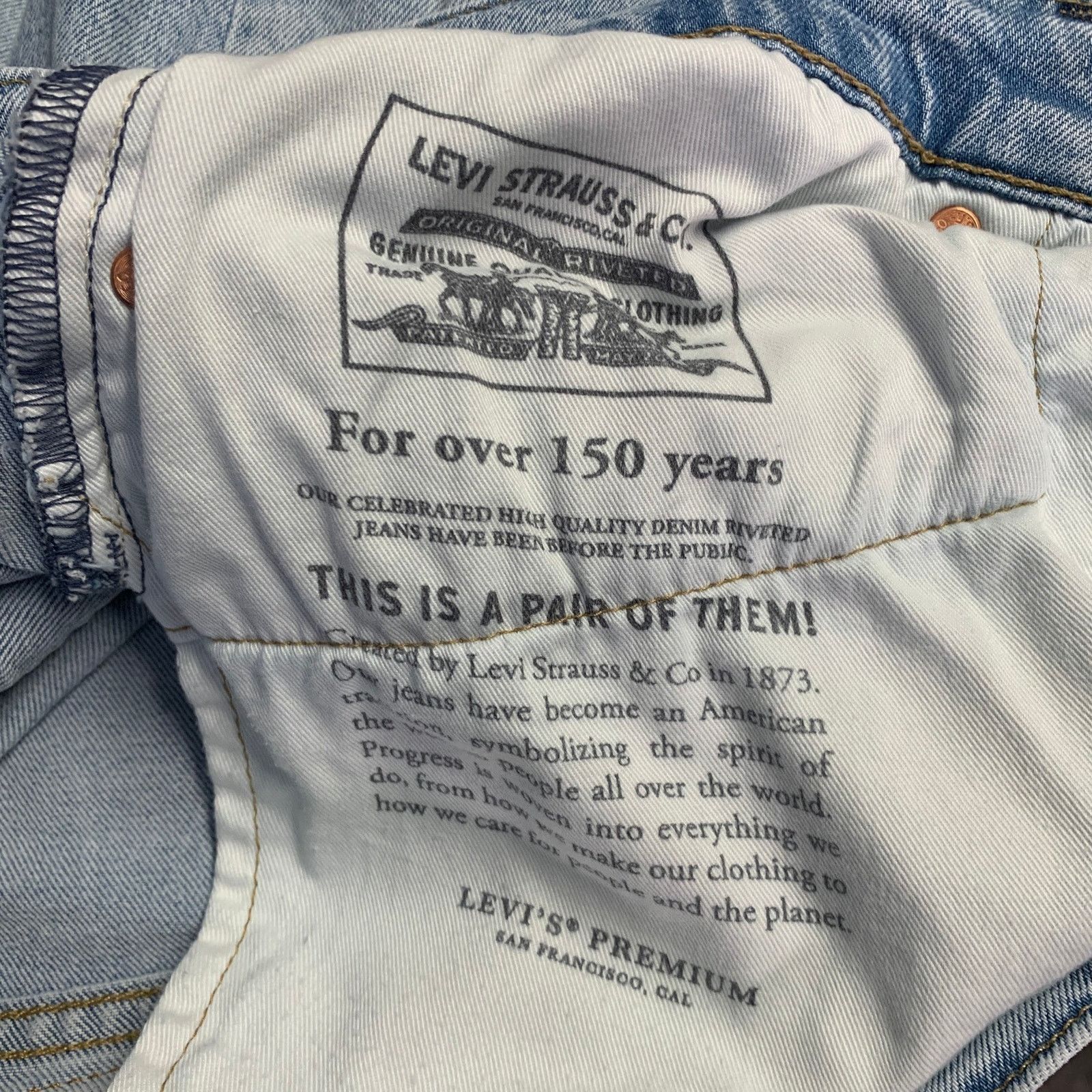 Levi's LEVI STRAUSS Size 32 Blue Cotton Five Pockets Straight Jeans Size US 32 / EU 48 - 7 Thumbnail