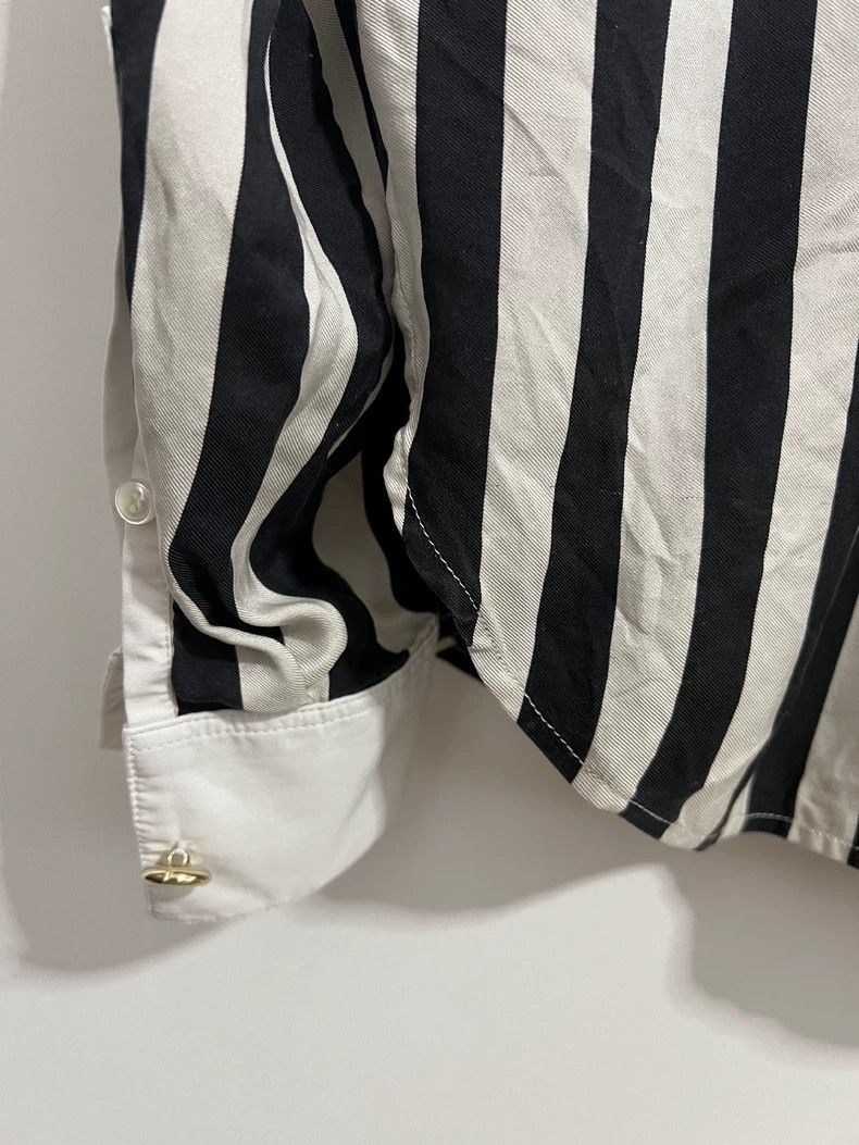 Saint Laurent Paris Saint laurent paris Black and white striped silk shirt 2506 Size XXS / US 00 / IT 34 - 8 Thumbnail