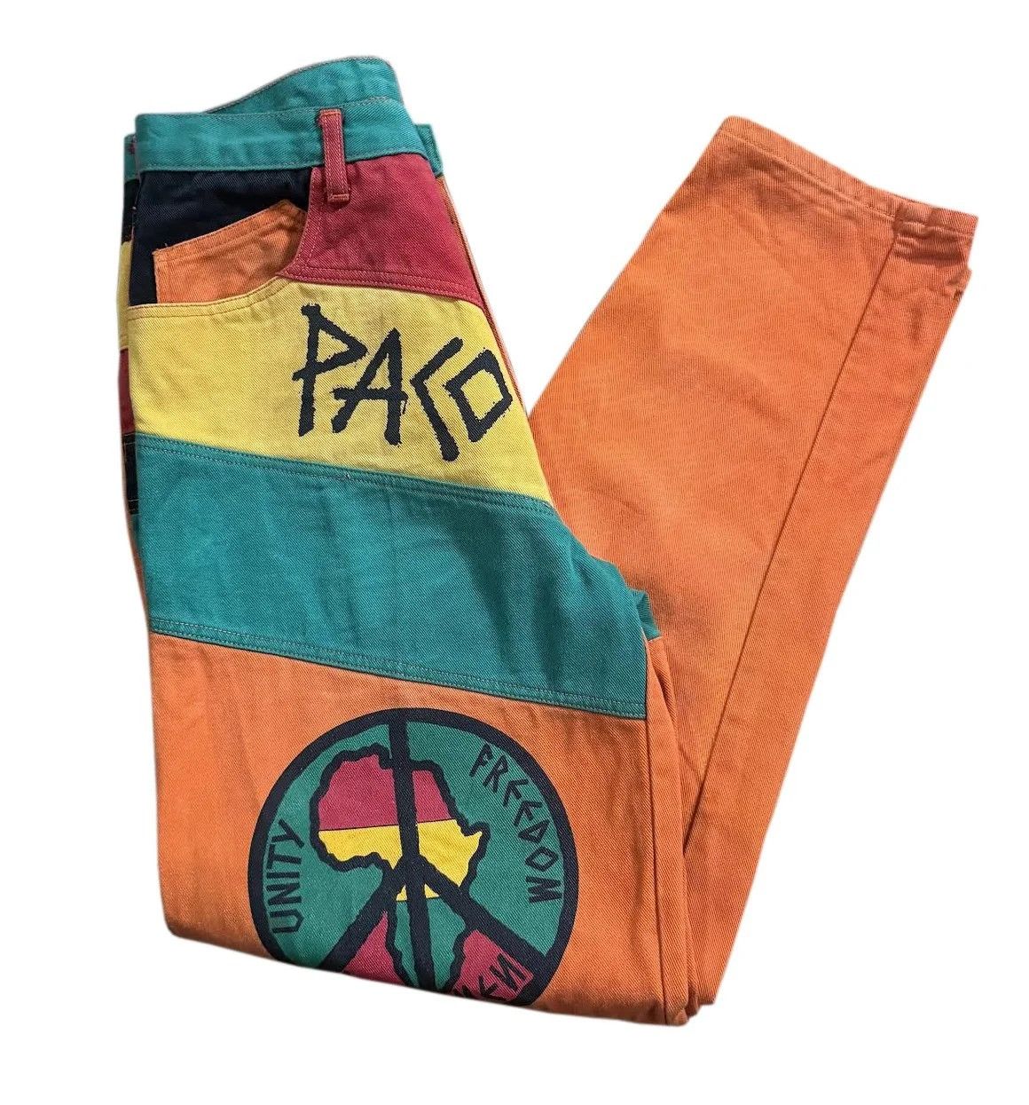 Vintage Paco Unity Freedom Colorful Jeans (Size 31)