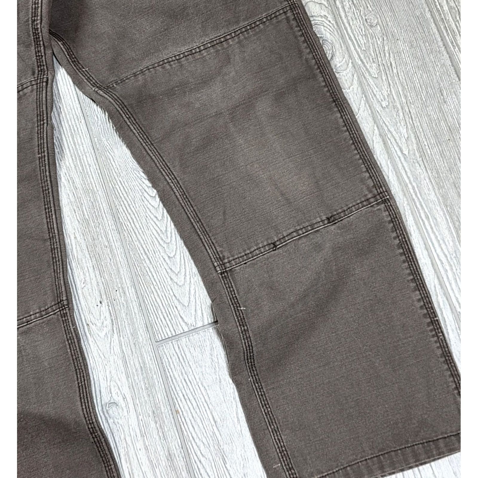 Vintage Key Pants Men 40x31 Brown Double Knee Canvas Carpenter Cargo 100% Cotton Work Pants Mens Straight Front Belt Loops 5-Pocket Size US 40 / EU 56 - 7 Thumbnail