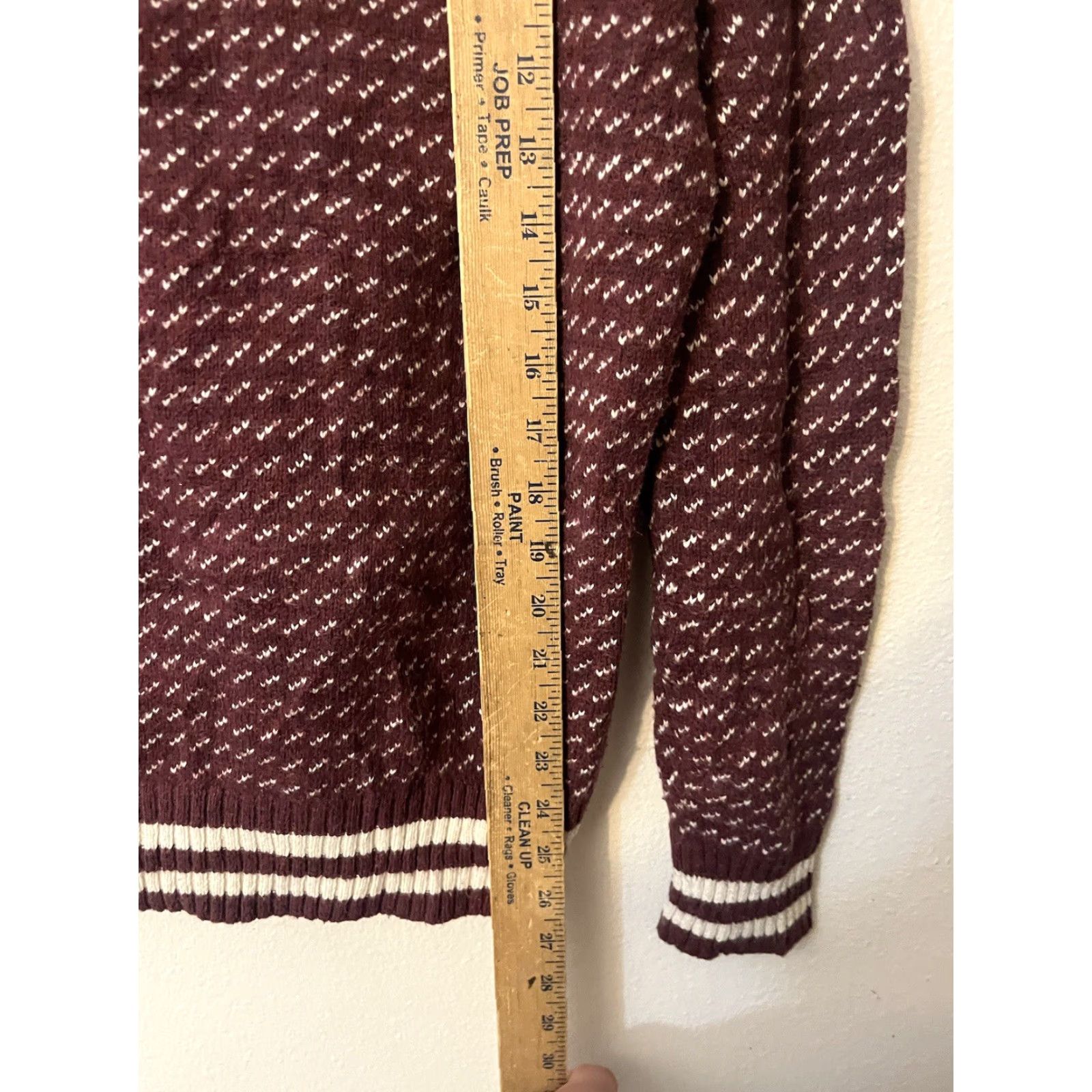 American Eagle Outfitters American Eagle Sweater Mens Medium Pullover Mock Neck Knit Cotton Wool Maroon Size US M / EU 48-50 / 2 - 5 Thumbnail