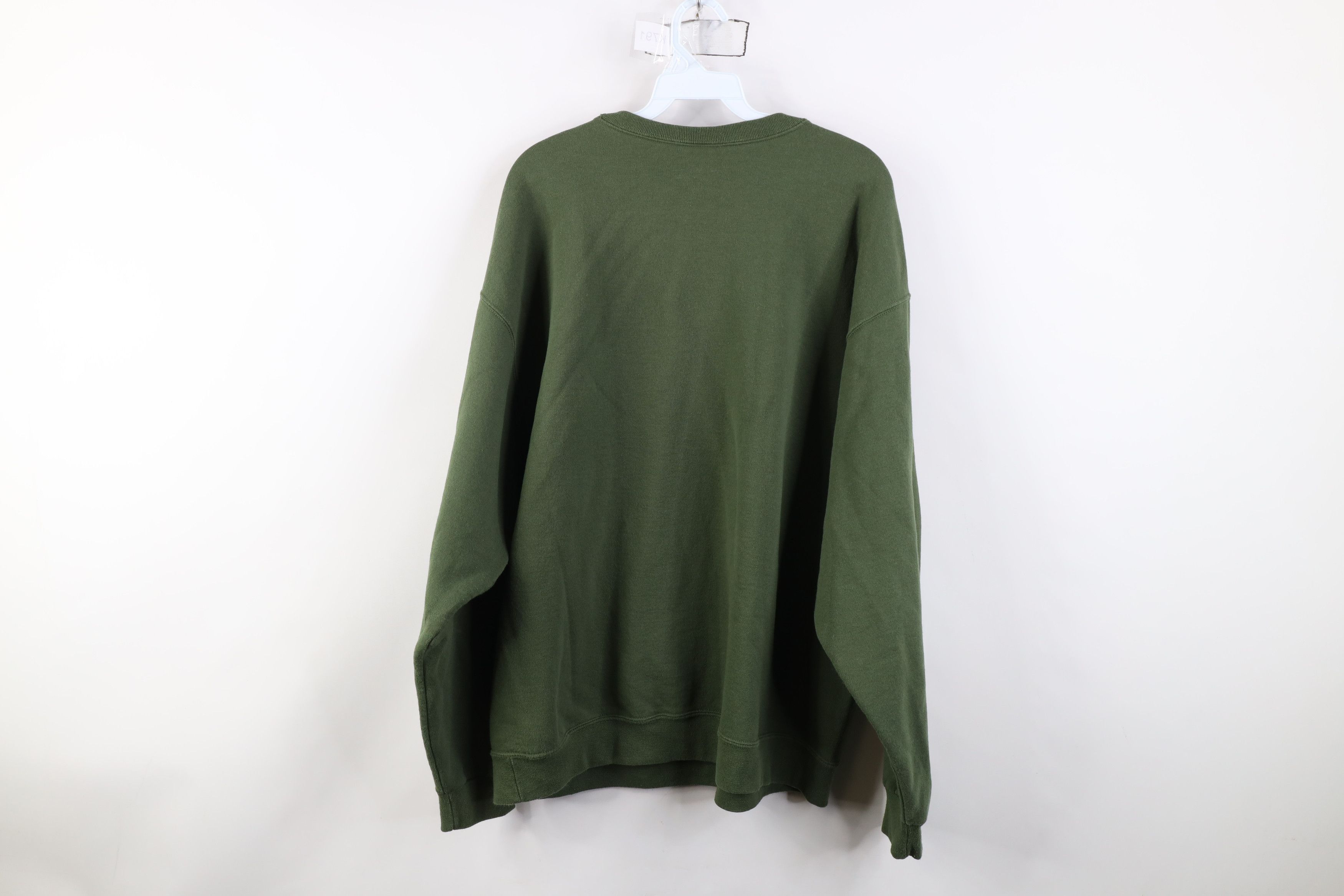 Vintage Vintage 90s Streetwear Faded Blank Crewneck Sweatshirt Green Size US XXL / EU 58 / 5 - 9 Thumbnail