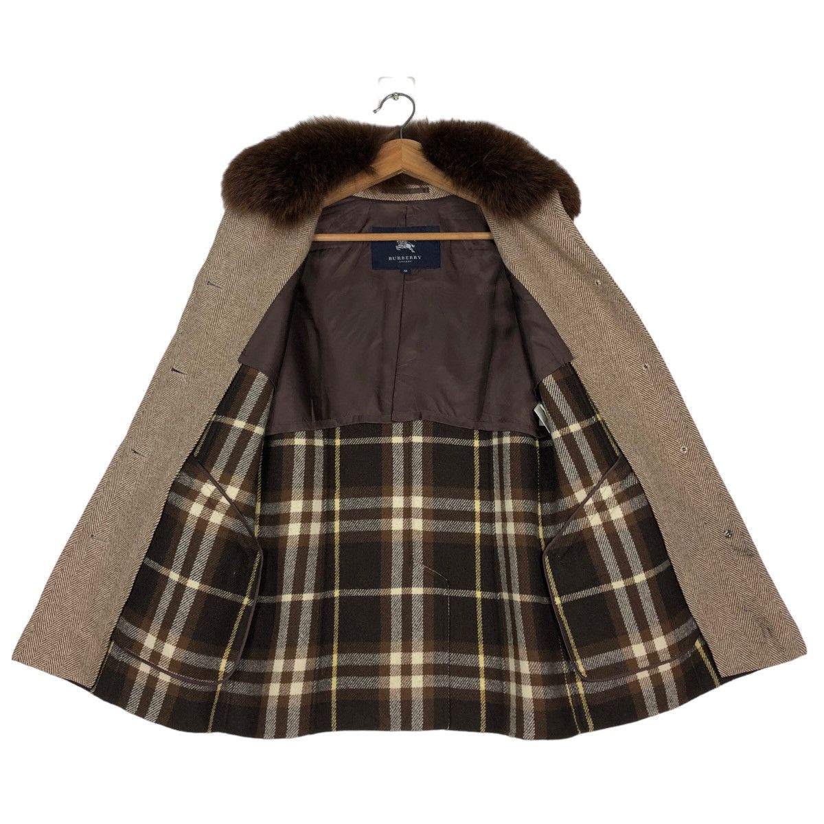 Burberry 🔥Vintage Wool Jacket Burberry Nova Check Mink Fur Collar Size US M / EU 48-50 / 2 - 13 Thumbnail