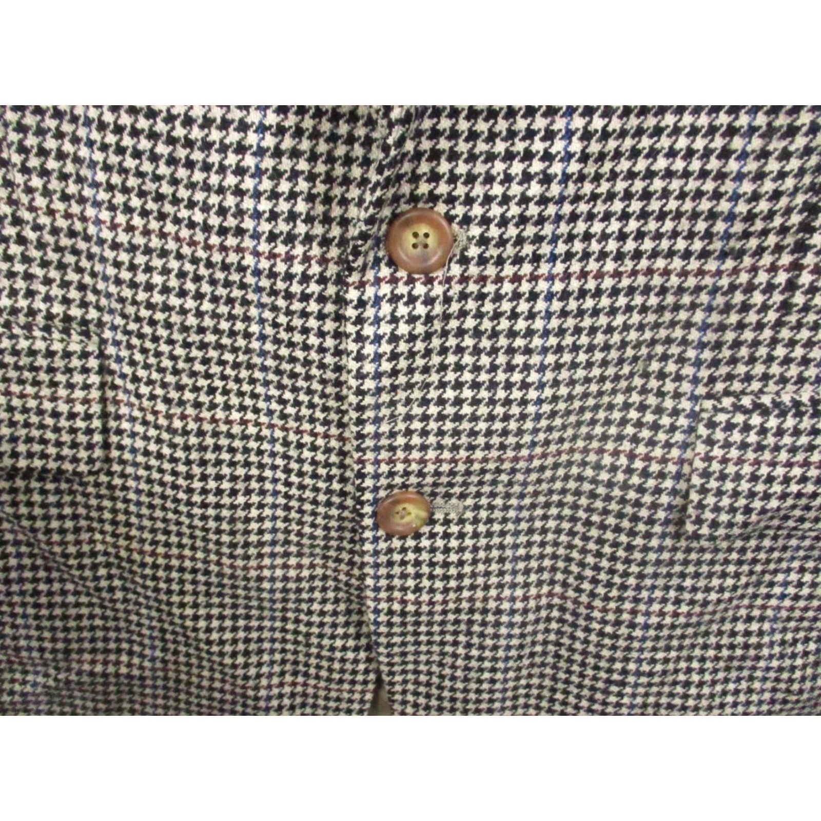 Ralph Lauren VINTAGE Ralph Lauren Blazer Jacket Polo University Club Houndstooth 42 Black 80s Made in USA Mens Size US XL / EU 56 / 4 - 5 Thumbnail