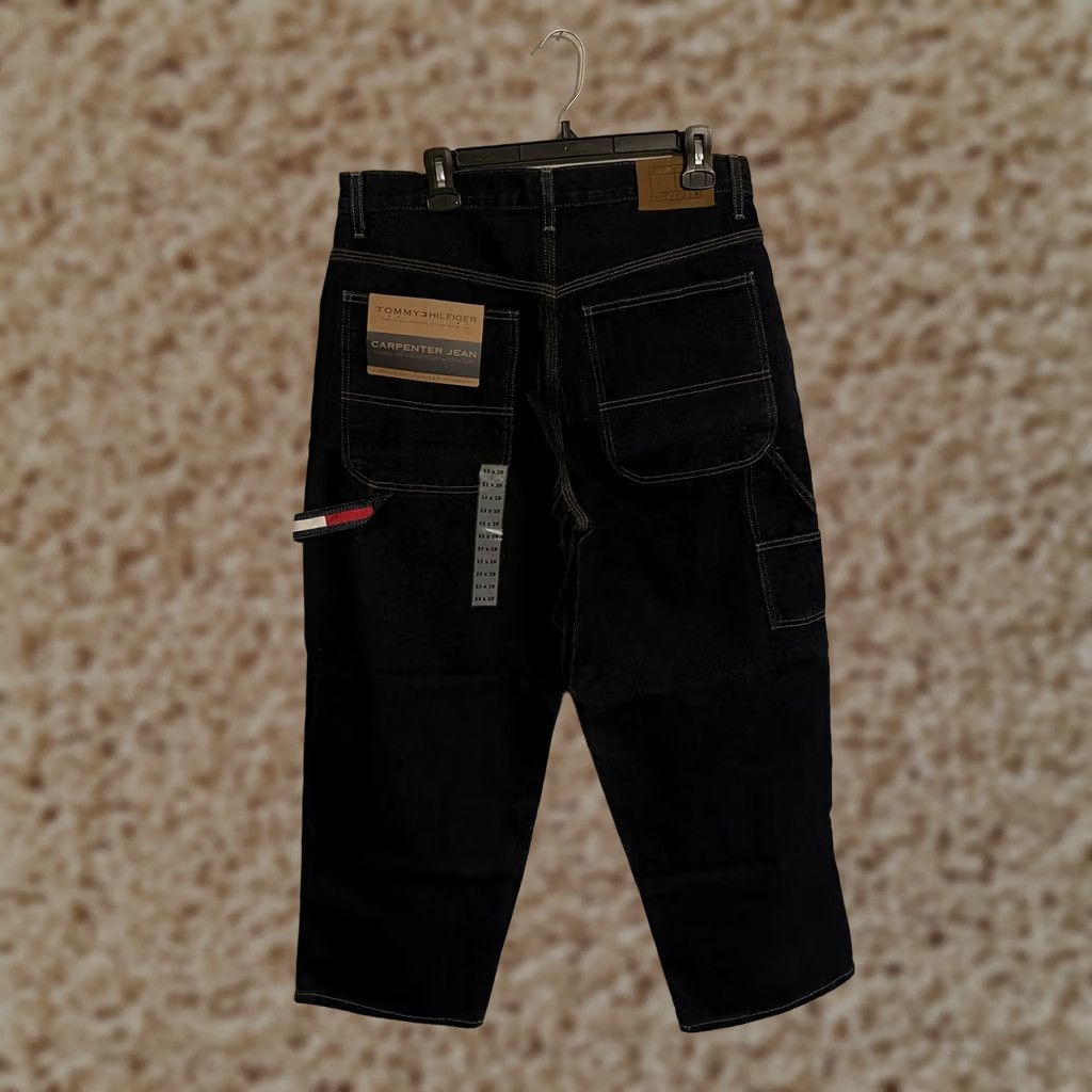 Tommy Hilfiger VINTAGE Tommy Hilfiger Jeans Baggy Carpenter Wide-Leg Men's 33x29 Blue 2000s Mens Jeans Wide-Leg Size US 33 - 1 Thumbnail