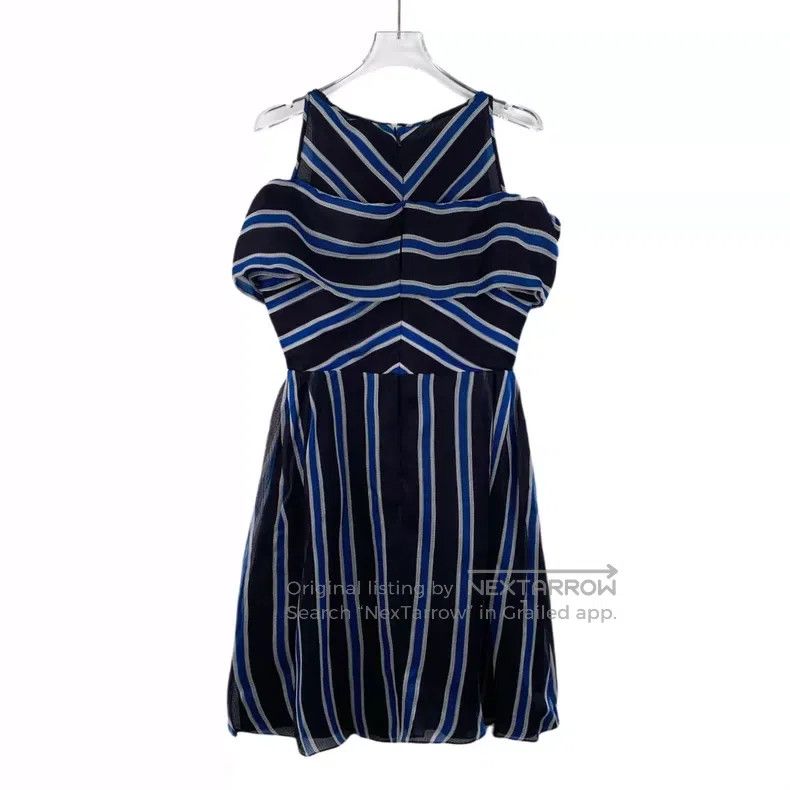 Fendi Fendi Color block striped V-neck silk chiffon dress Size XXS / US 00 / IT 34 - 2 Thumbnail