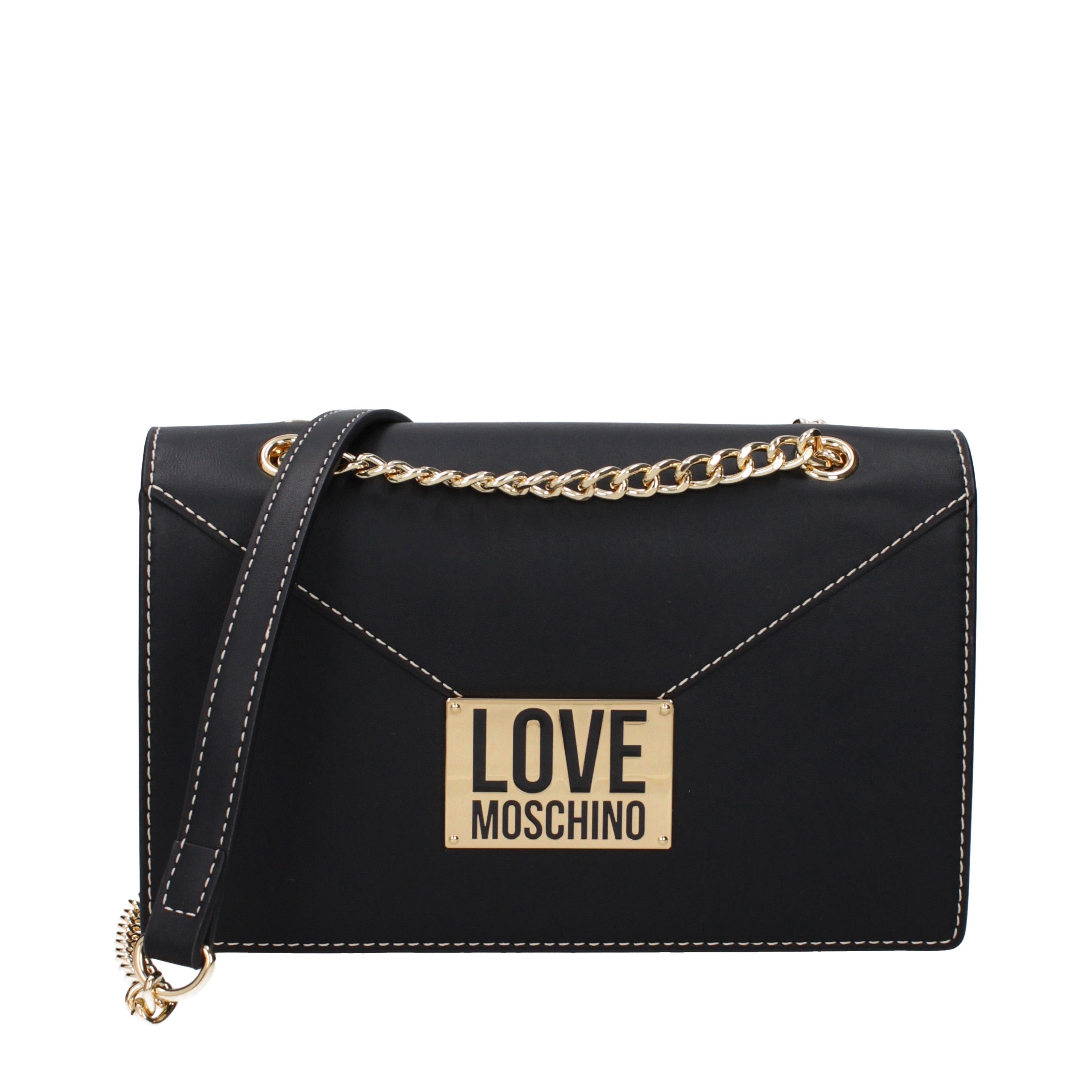 Love Moschino Crossbody Bag In Polyurethane in Black, Women's