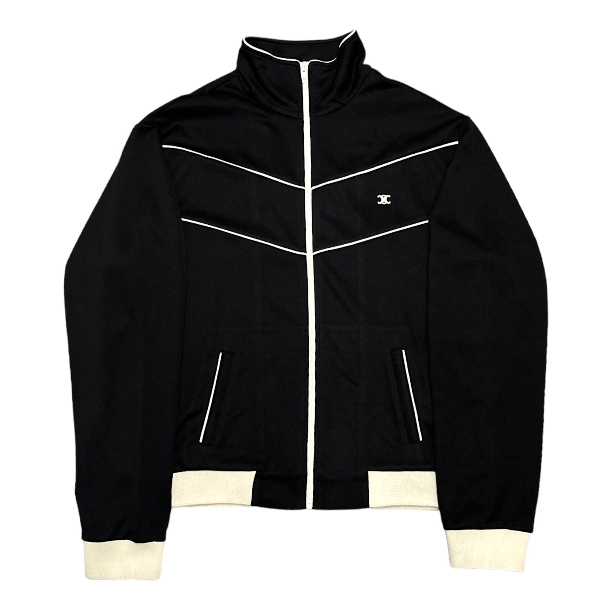 Celine Small Logo Track Jacket Black Cream Size US XL / EU 56 / 4 - 1 Thumbnail