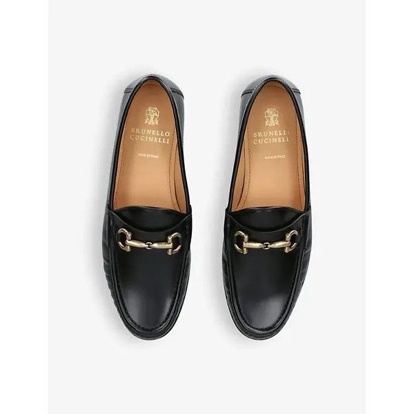 Brunello Cucinelli o1w1db10725 Leather Buckle Loafer in Black Size US 11 / EU 44 - 3 Thumbnail
