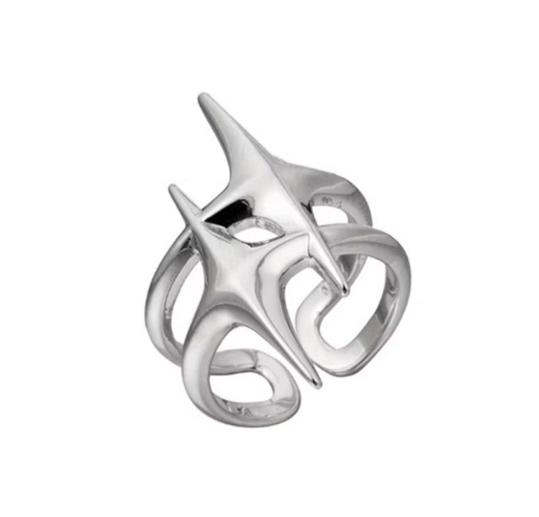 Japanese Brand Streetwear harajuku double star adjustable ring Size ONE SIZE - 3 Thumbnail