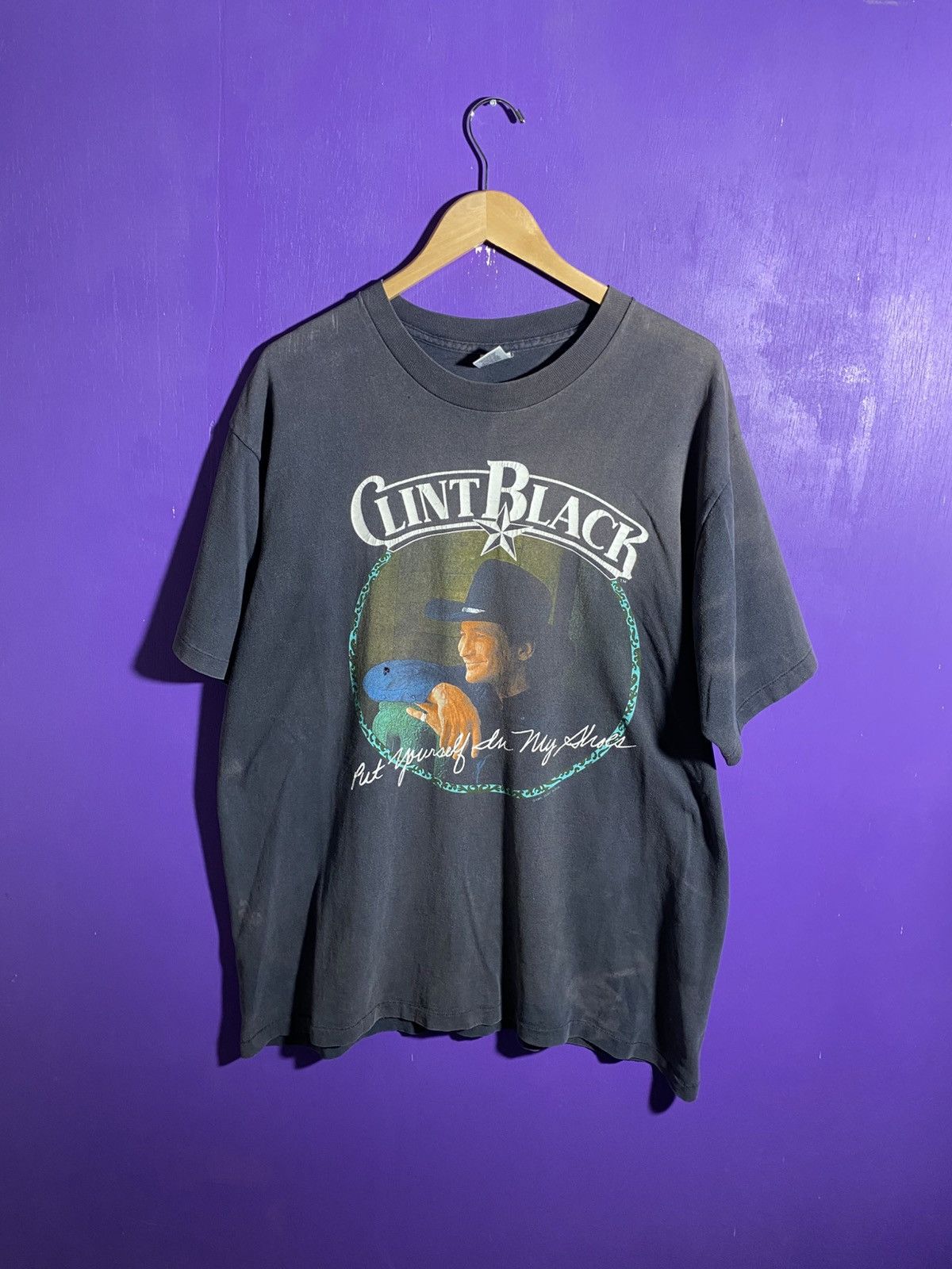 Band Tees × Vintage Vintage 1991 Clint black put yourself in my shoes tour tee Size US XL / EU 56 / 4 - 1 Thumbnail