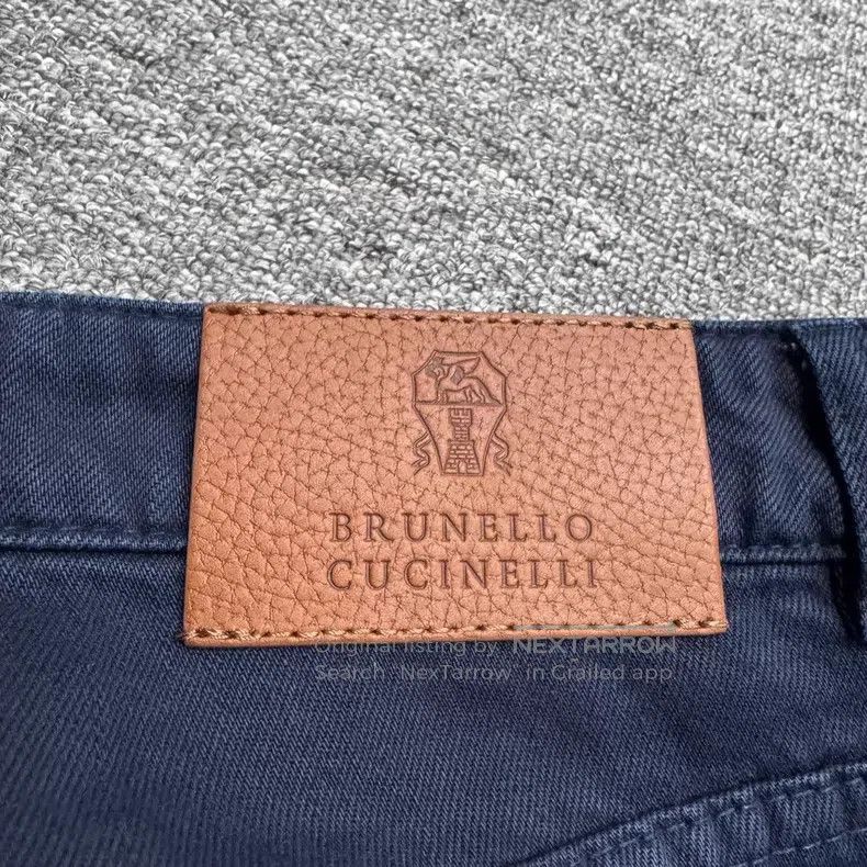 Brunello Cucinelli Brunello Cucinelli Leather Patch Denim Pants Size US 34 / EU 50 - 6 Thumbnail