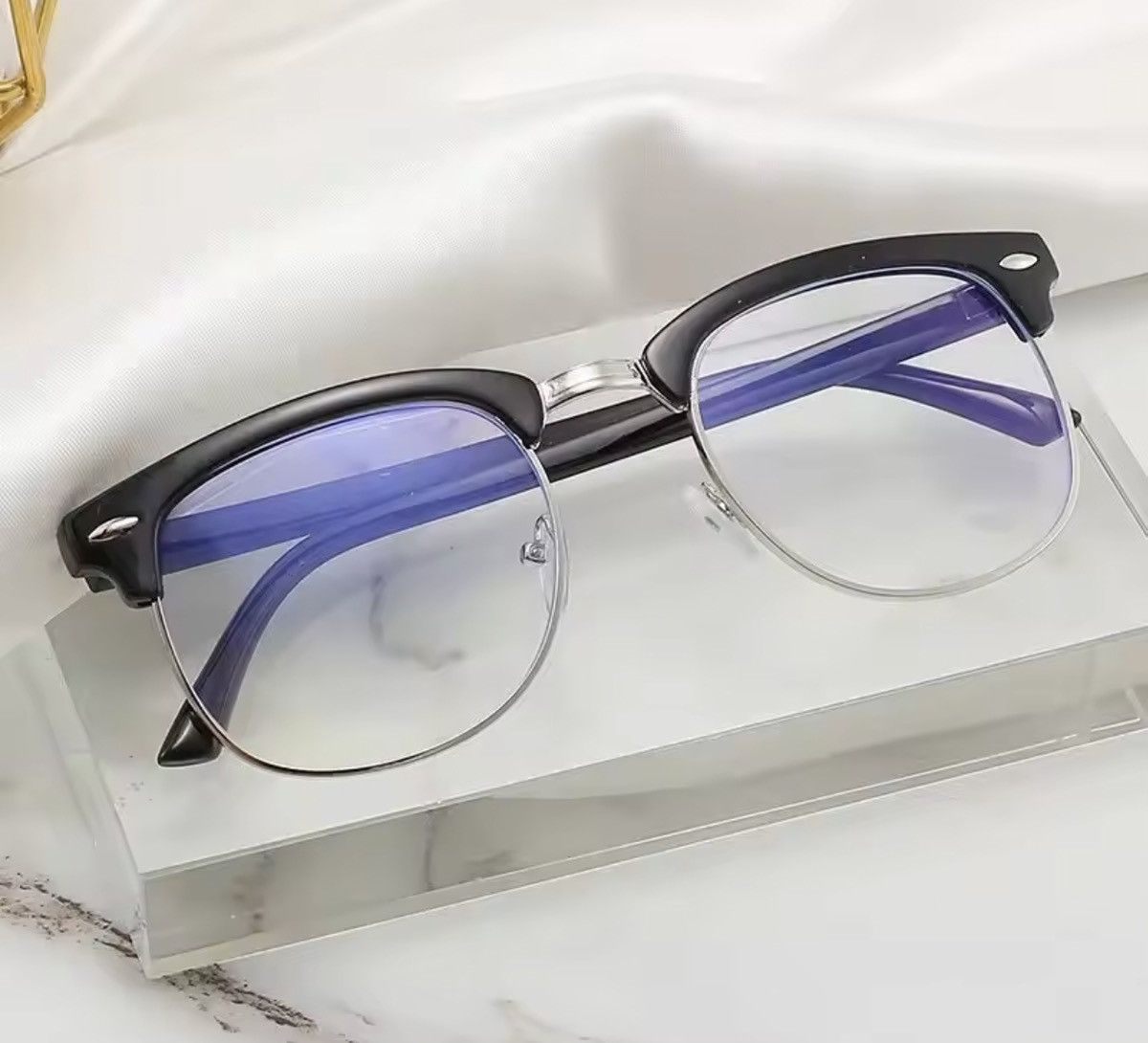 Electric Visual LuxuryStyle high quality Half frame anti blue light glasses Size ONE SIZE - 6 Thumbnail