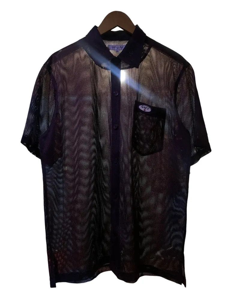 GianMarco Venturi Y2k transparent mesh fishnet summer button shirt Size US L / EU 52-54 / 3 - 1 Thumbnail