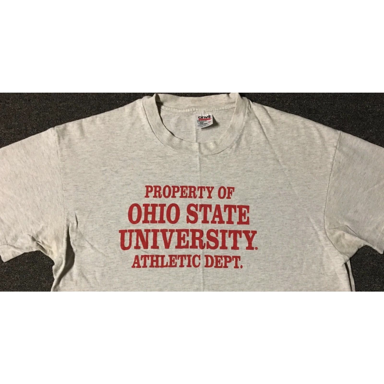 Vintage VINTAGE 90s Ohio State Spellout Shirt XL Gray Men T-Shirt University College Baseball Track & Field PE Buckeyes Size US XL / EU 56 / 4 - 5 Thumbnail