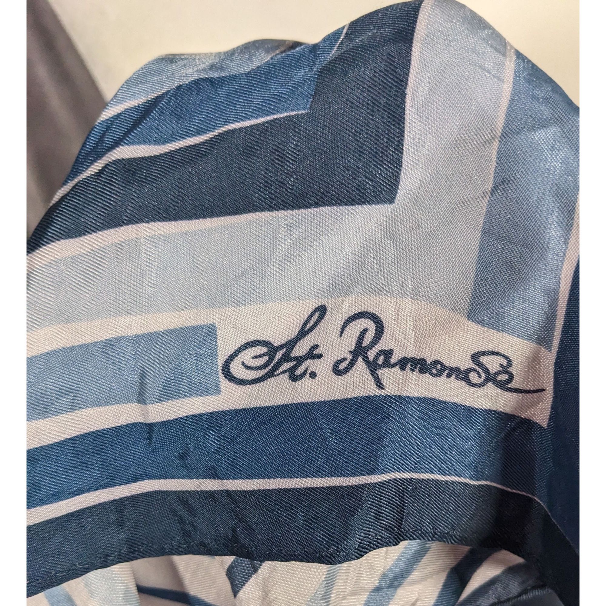 Other St. Ramon Blue And White Striped Square Scarf Size ONE SIZE - 5 Thumbnail