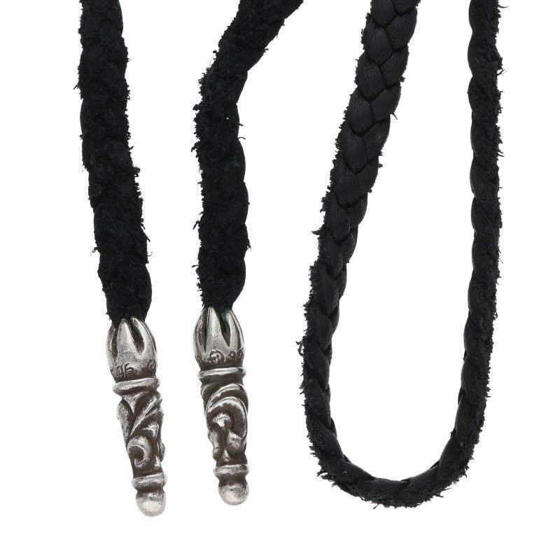 Chrome Hearts Chrome Hearts Leather Braid Silver Necklace Size ONE SIZE - 1 Thumbnail