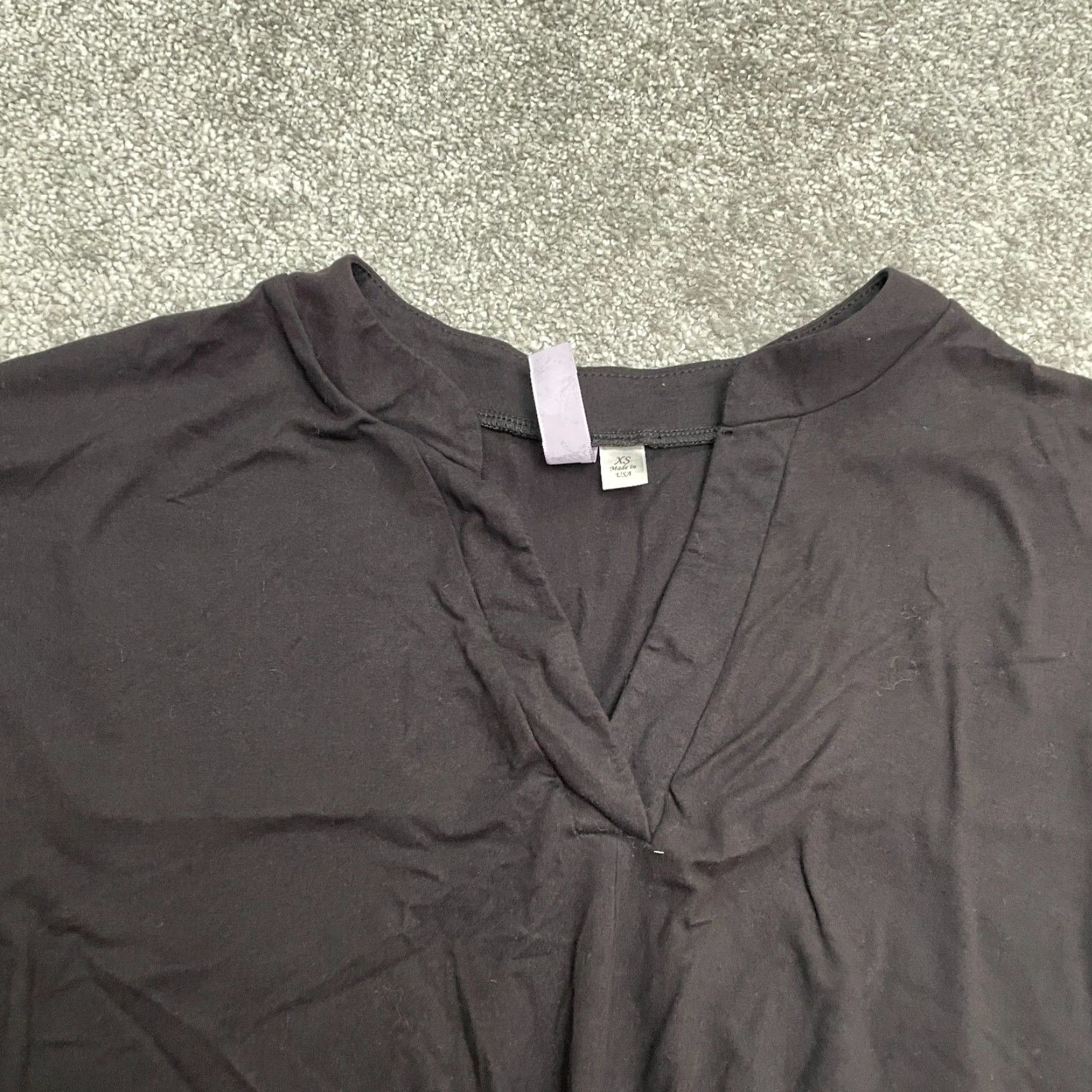 Twisted X Alya Blouse Womens XS Black V-Neck Dolman Sleeve Twisted Stretch Casual Shirt Size XS / US 0-2 / IT 36-38 - 3 Thumbnail
