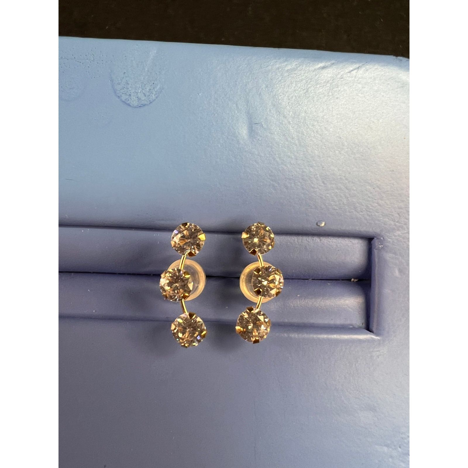 Other White Cubic Zirconia 10k Yellow Gold Earrings 2.45ctw Size ONE SIZE - 7 Thumbnail