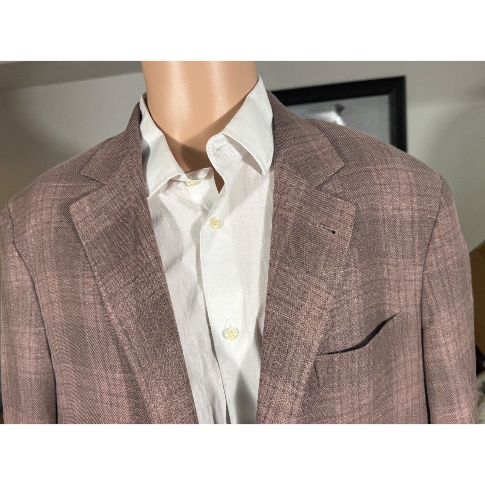 Brunello Cucinelli Brunello Cucinelli Peach Taupe Plaid Blazer Sport Jacket 42 Size 42R - 5 Thumbnail