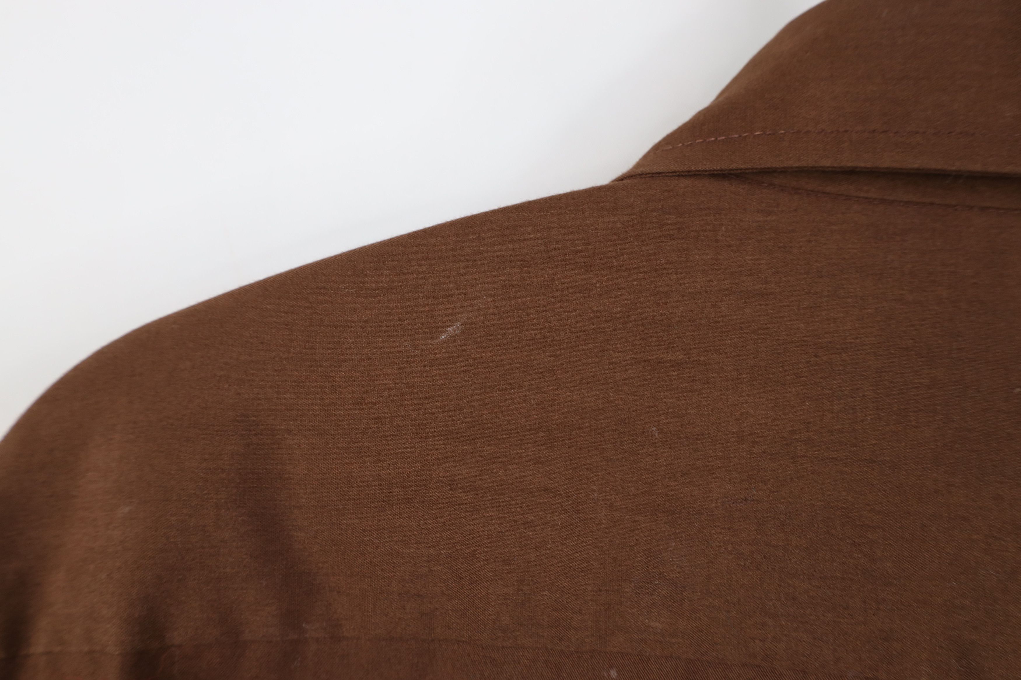 Vintage Vintage 70s Streetwear Faded Collared Button Shirt Brown Size US M / EU 48-50 / 2 - 9 Thumbnail