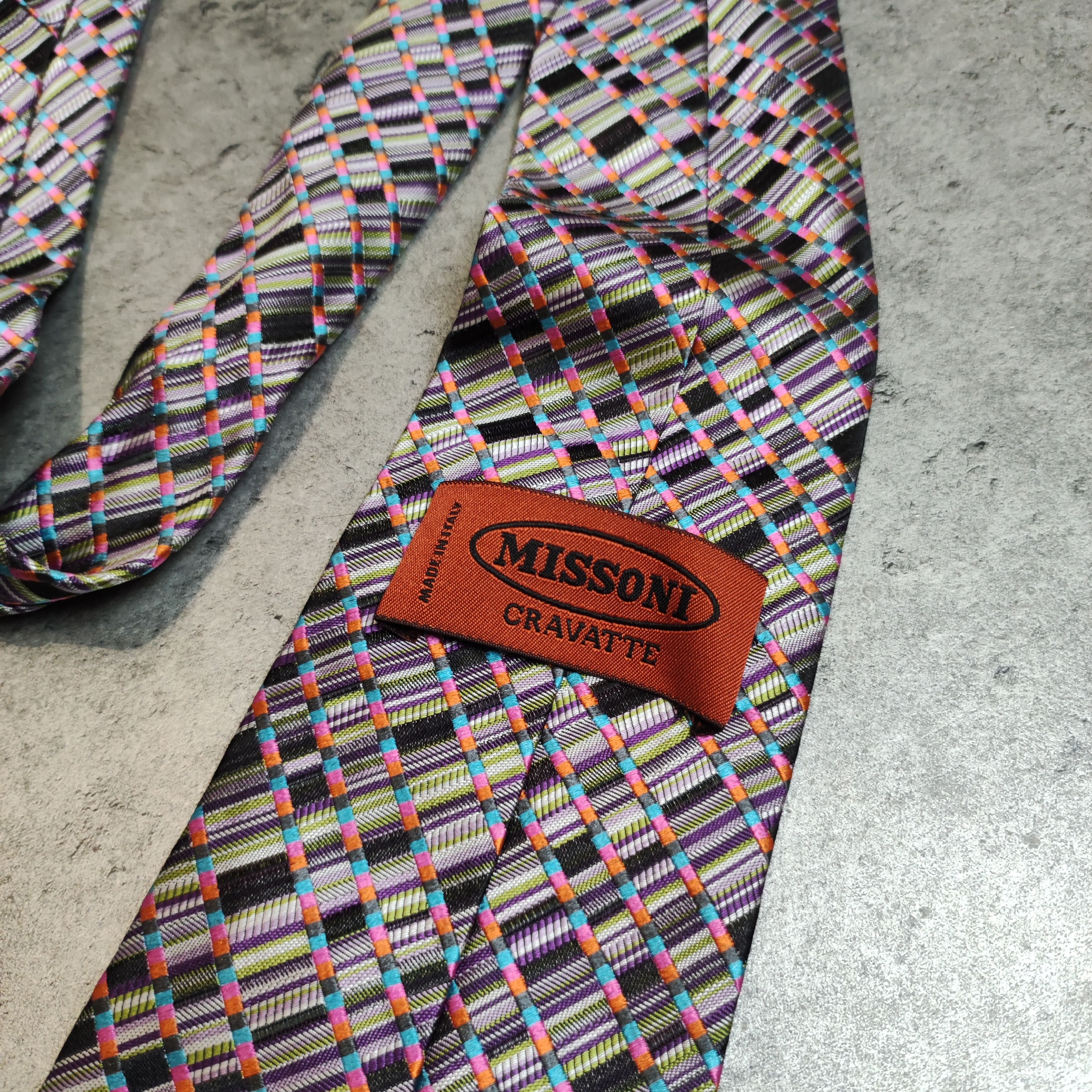 Missoni × Vintage RARE Vintage 90s Missoni Abstract Cravatte Tie Size ONE SIZE - 3 Thumbnail