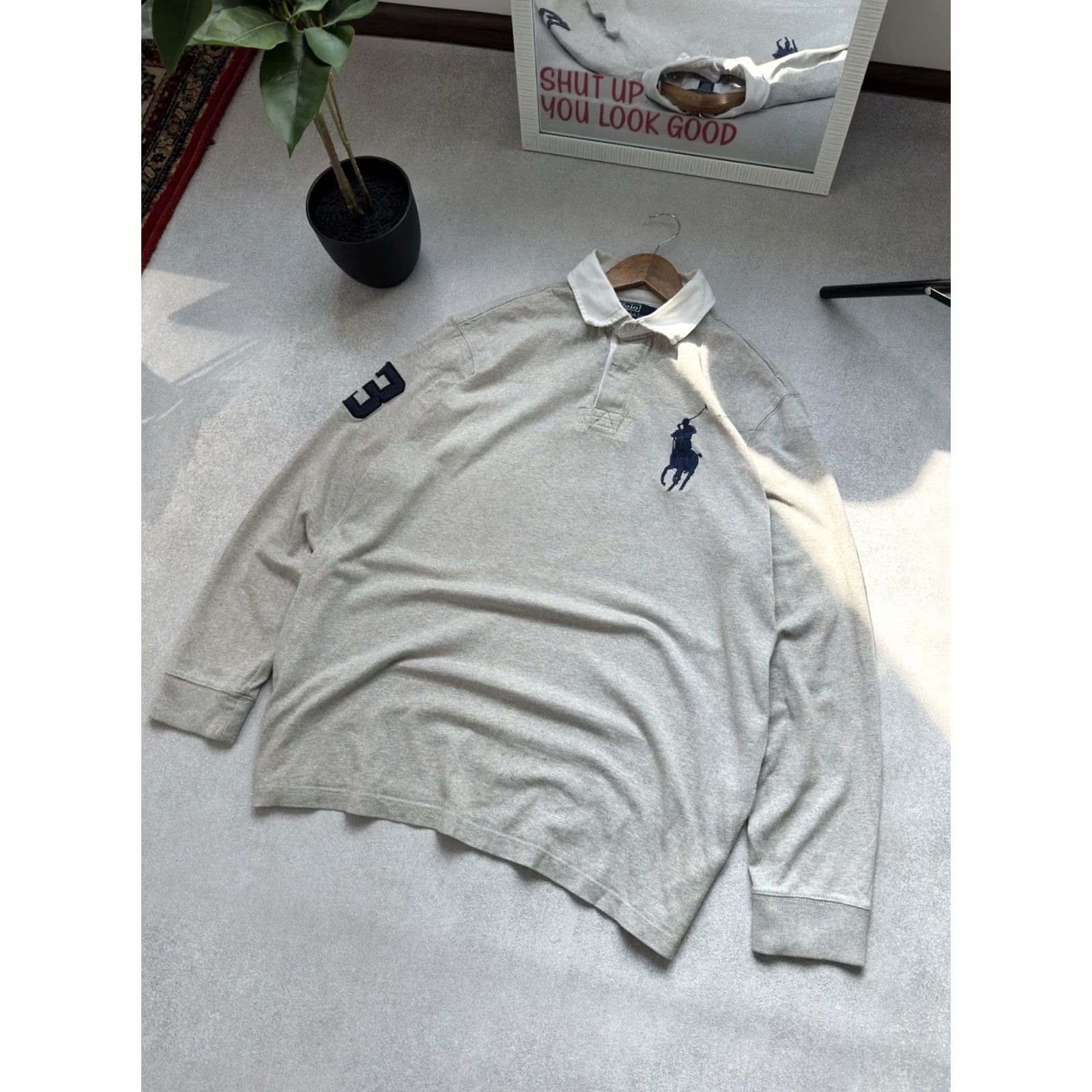 Polo Ralph Lauren VINTAGE Polo Ralph Lauren Polo Rugby Long Sleeve Shirt Gray L Men Size US L / EU 52-54 / 3 - 3 Thumbnail