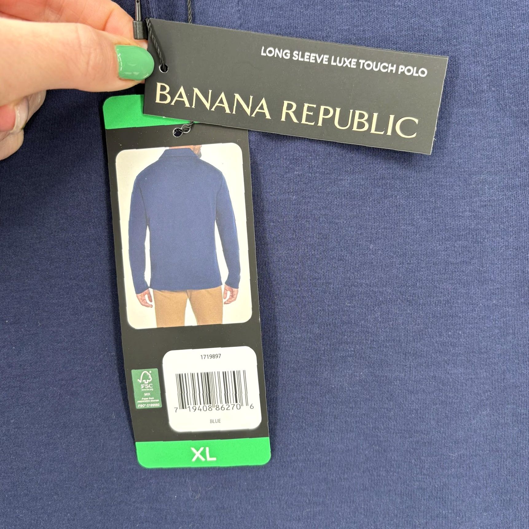 Banana Republic Banana Republic Luxe Touch Polo Shirt Mens XL Blue Long Sleeve Cotton Casual NWT Size US XL / EU 56 / 4 - 5 Thumbnail