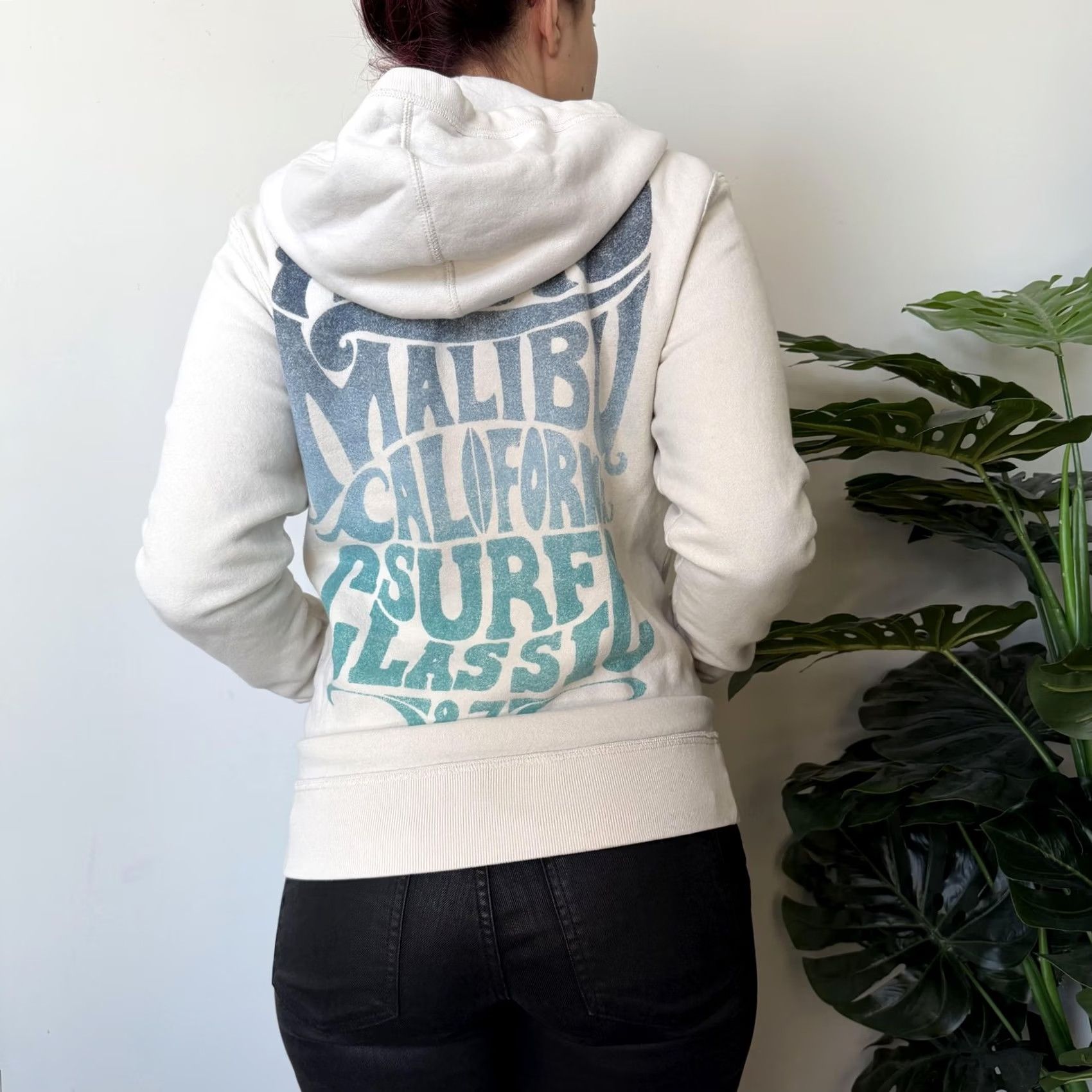 Aeropostale VINTAGE Aeropostale Hoodie White XS Full Zip Malibu Surf 87 Graphic Fleece Womens XS Size XS / US 0-2 / IT 36-38 - 2 Thumbnail