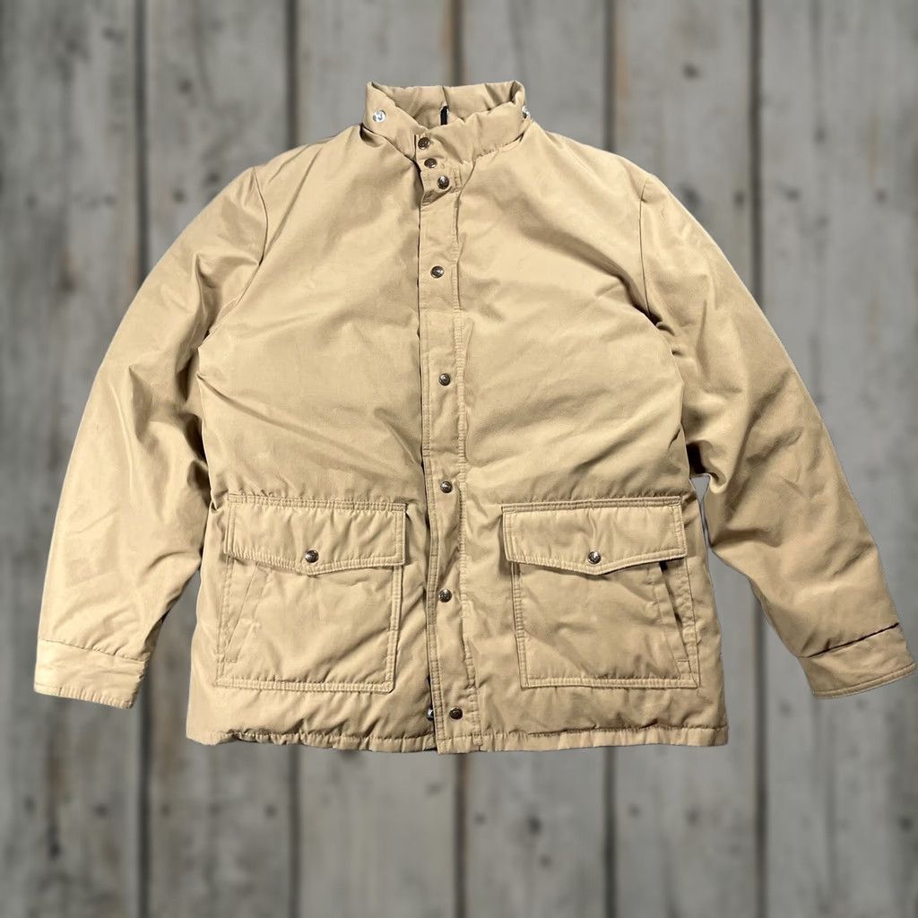 Schott VINTAGE Schott NYC Jacket Parka Hoodie Down Puffer Beige Men's XL L 70s Vintage Classic Casual Zip Hooded Quilted Nylon Down Filláticos Size US L / EU 52-54 / 3 - 1 Thumbnail