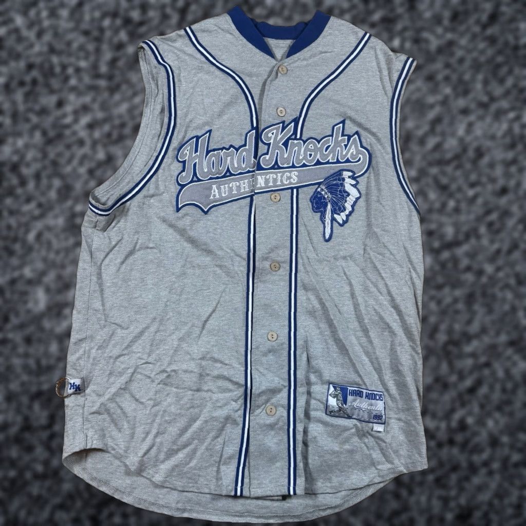Vintage VINTAGE Hard Knocks Authentics Baseball Jersey Mens Large Gray Cotton Button Size US L / EU 52-54 / 3 - 1 Thumbnail