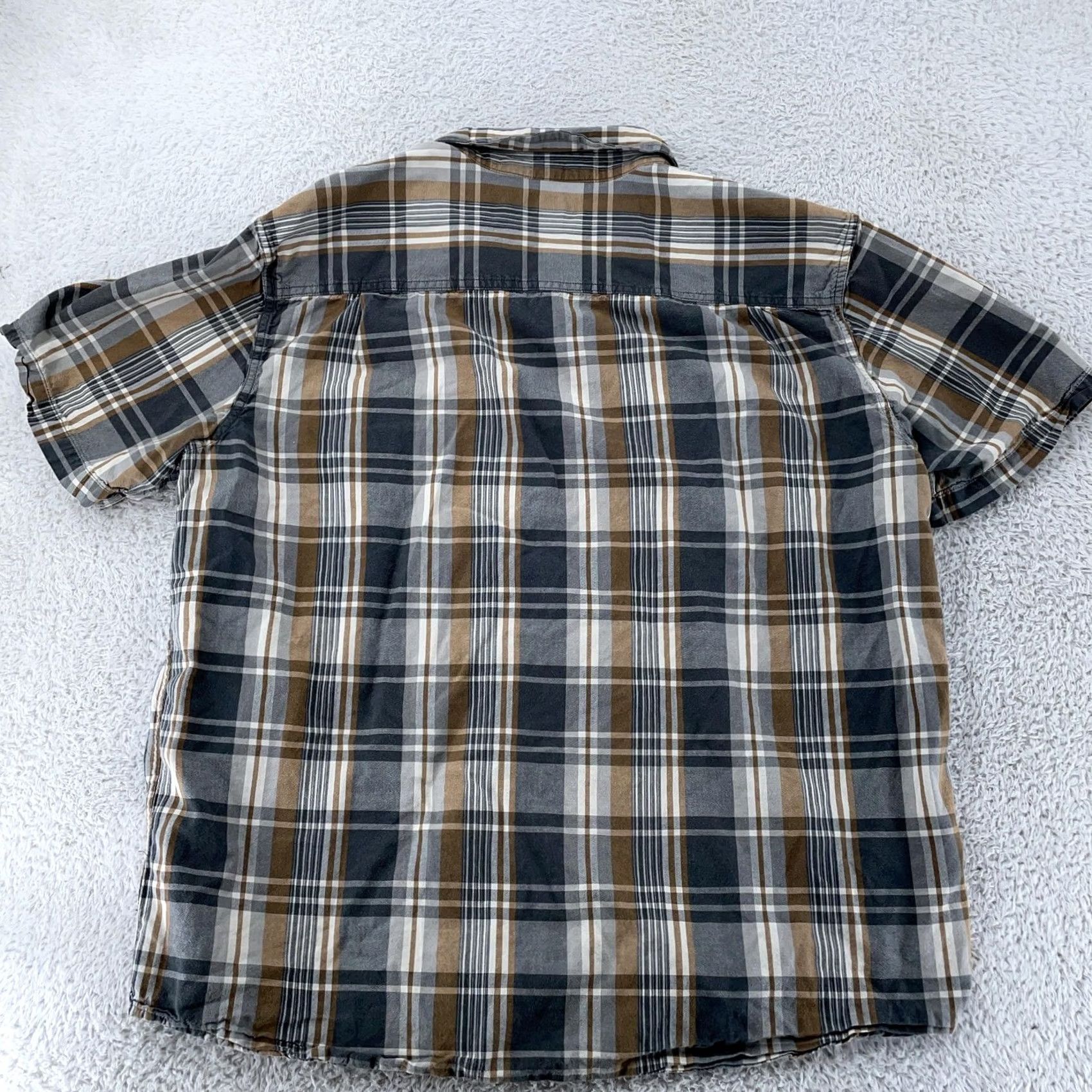 Carhartt Carhartt Shirt Mens XL Gray Brown Plaid Short Sleeve Button Front Relaxed Fit Size US XL / EU 56 / 4 - 4 Thumbnail