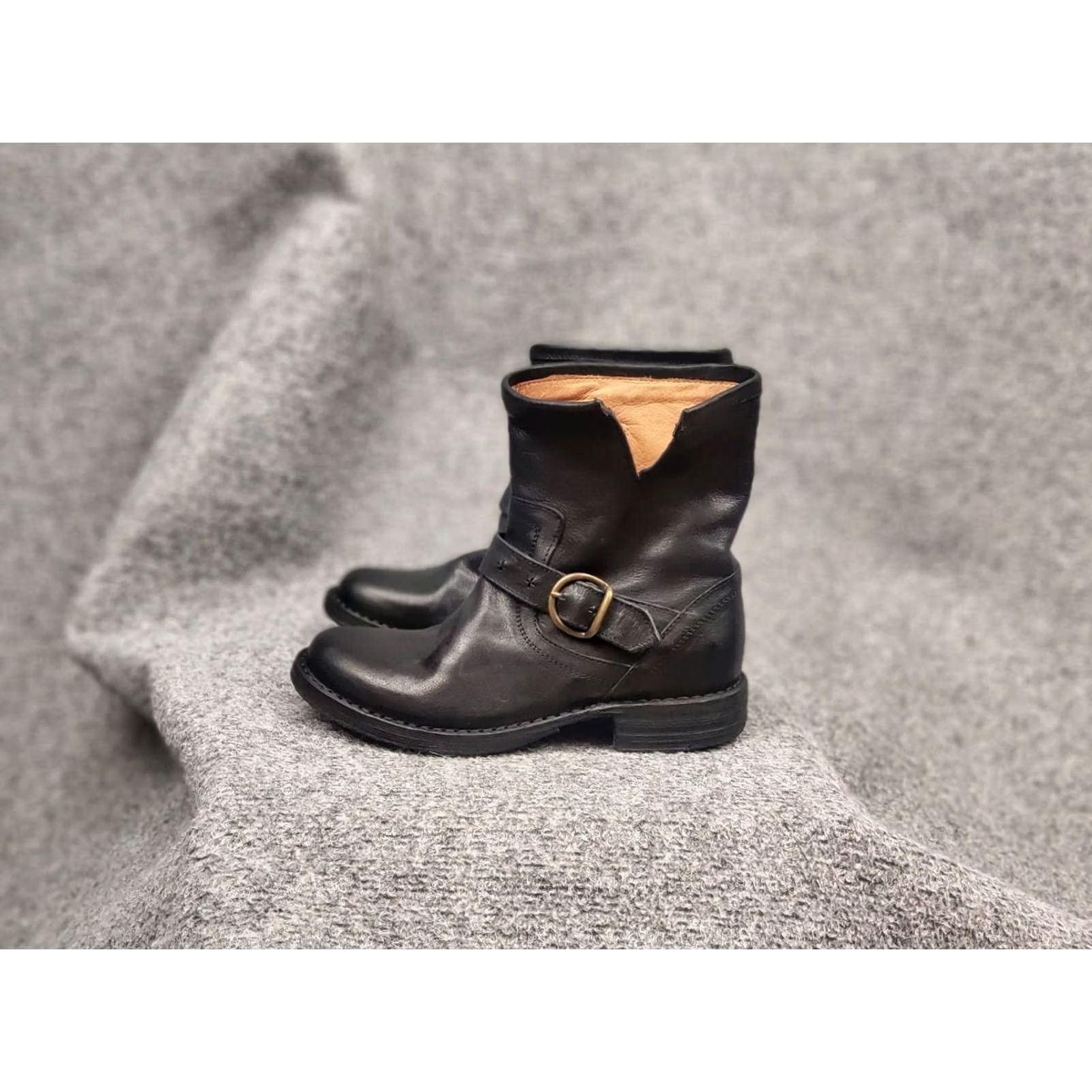 Vintage Fiorentini + Baker Side Zip Black Leather Eli Moto Ankle Boots Women Adult 35 EU 5 US Zip - Leather - Comfort Plus - Motorcycle Bike Style - Boot Size US 5 / IT 35 - 7 Thumbnail