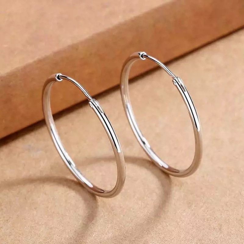 Other 60mm Big Silver Hoop Earrings for Women Size ONE SIZE - 2 Thumbnail