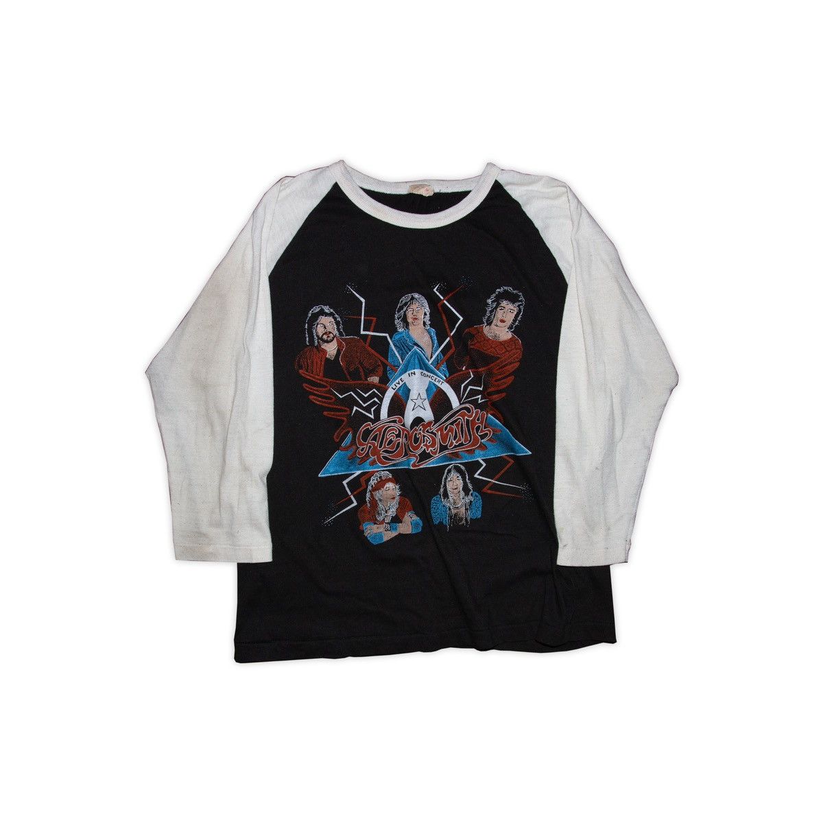 Vintage Vintage 1980’s Aerosmith Raglan Size US M / EU 48-50 / 2 - 1 Thumbnail