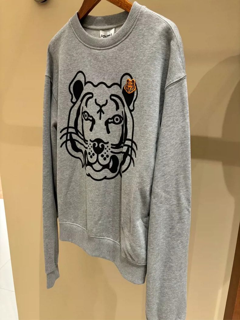 Kenzo KENZO Gray tiger head embroidery hoodie Size US S / EU 44-46 / 1 - 4 Thumbnail