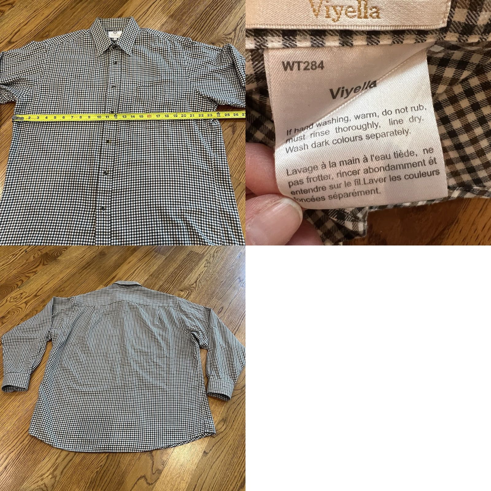 Vintage Viyella Shirt Mens Large 16.5 Plaid Button-Down Long Sleeve Cotton Wool Flannel Brown Check Vintage Outdoor Size US L / EU 52-54 / 3 - 8 Thumbnail