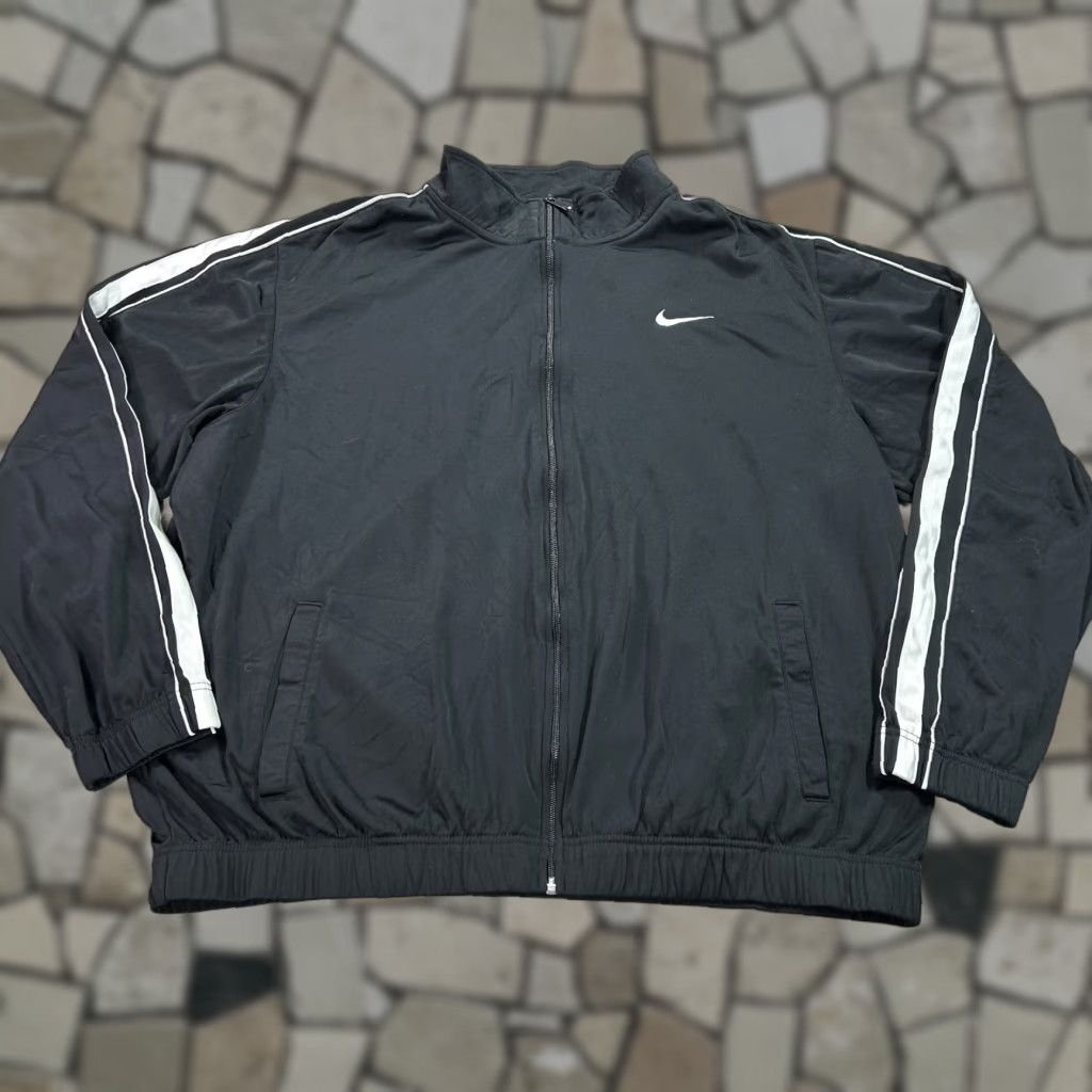 Nike Nike Track Jacket Mens XL Black Full Zip Swoosh Warm Up Windbreaker 411218-100 Size US XL / EU 56 / 4 - 1 Thumbnail