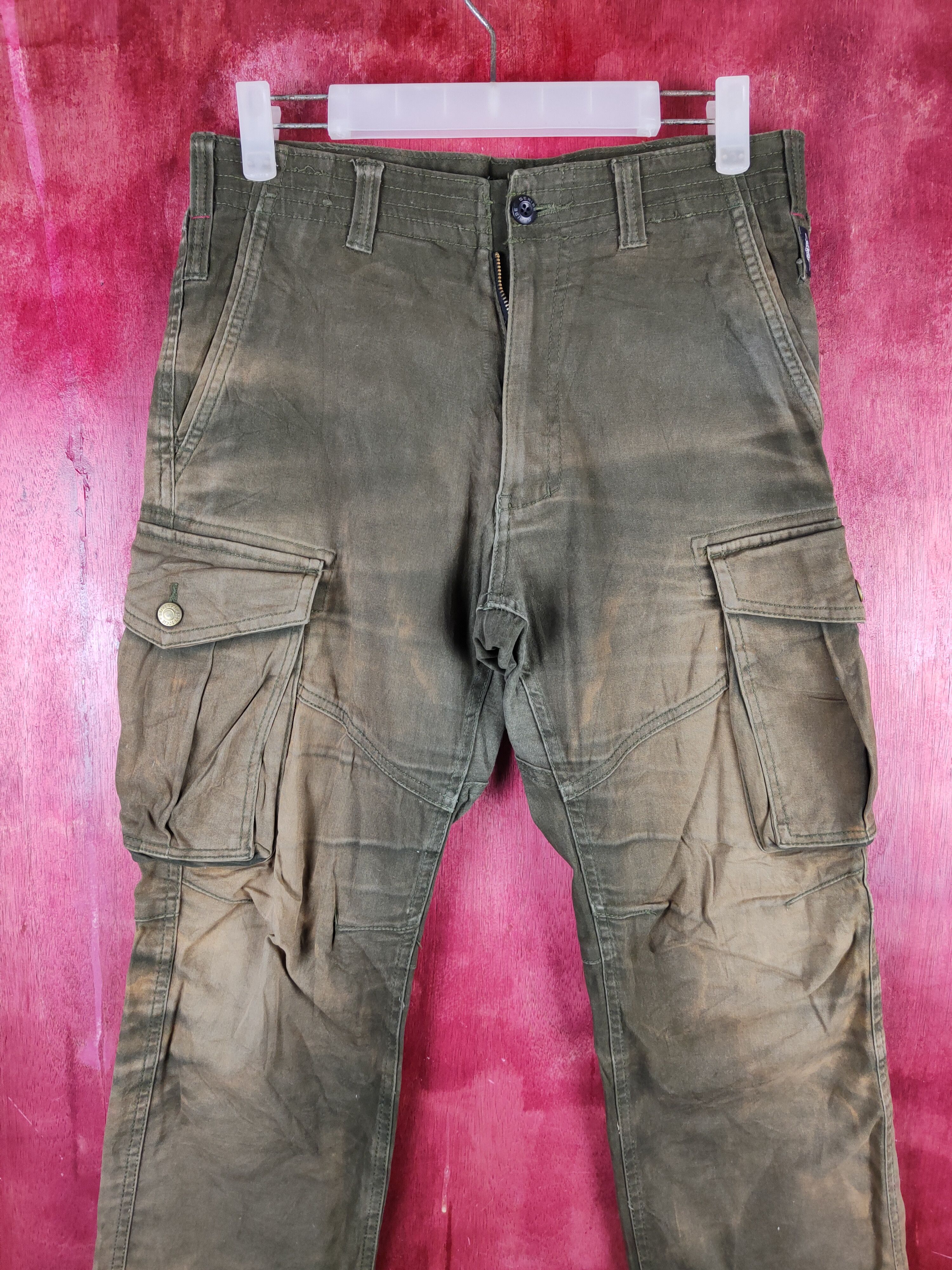 Japanese Brand DL Geride Faded Multipocket Tactical Cargo Pants #S2225 Size US 30 / EU 46 - 2 Thumbnail