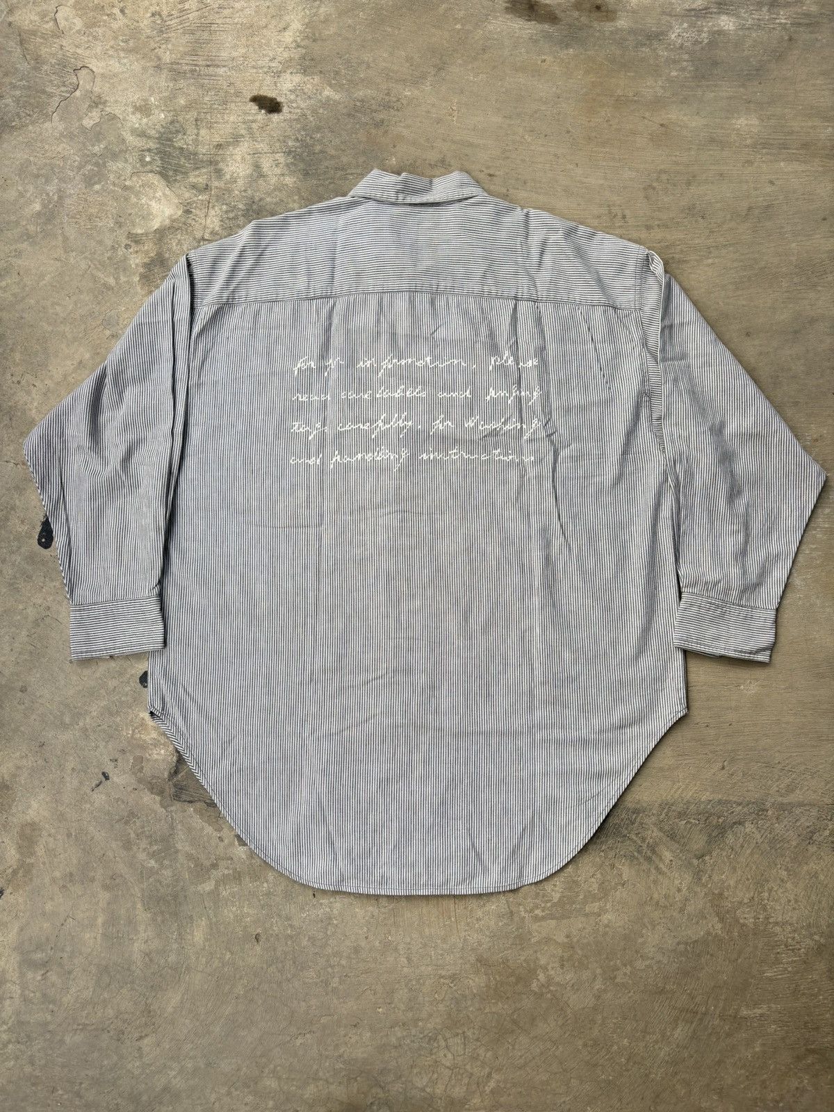 Issey Miyake Vintage 80’s I.S. Issey Miyake Striped Cotton Work Shirt Size US XL / EU 56 / 4 - 6 Thumbnail