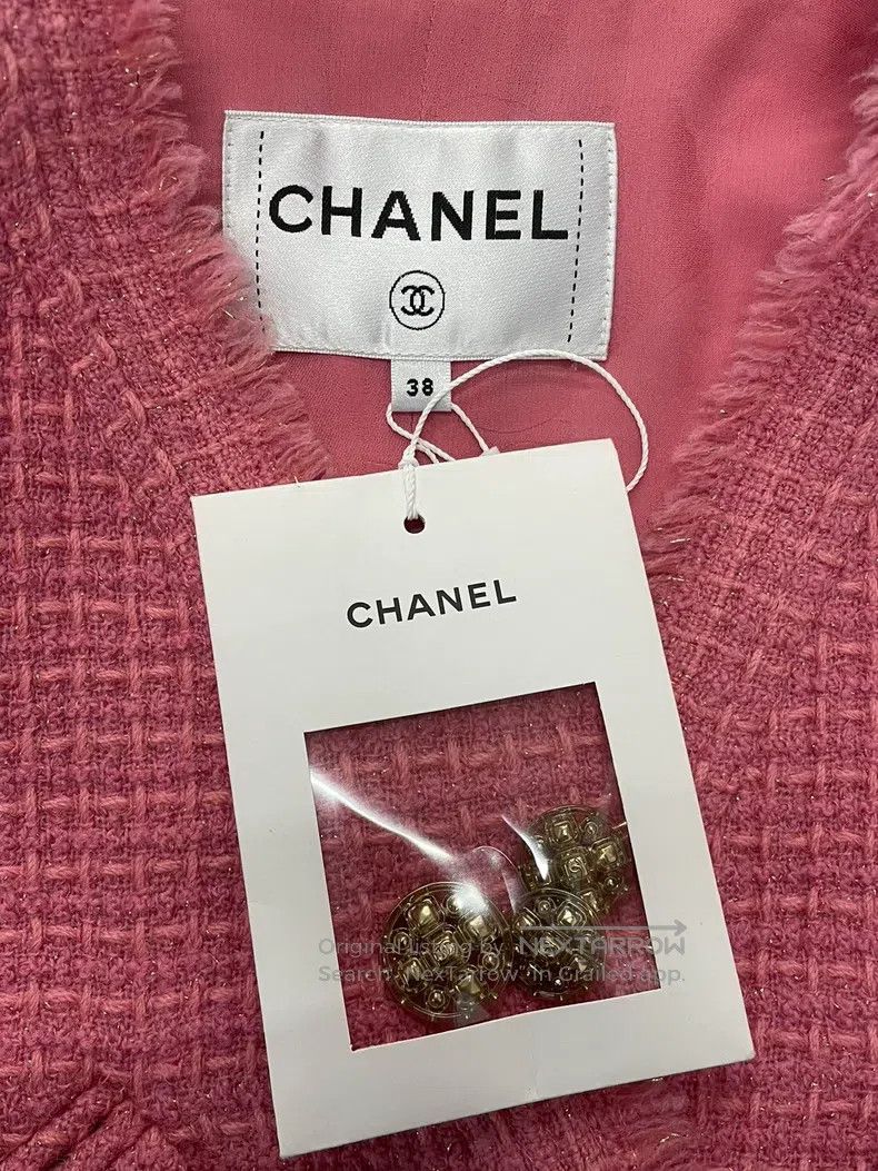 Chanel Chanel Pink tweed four-pocket jacket Size XS / US 0-2 / IT 36-38 - 4 Thumbnail