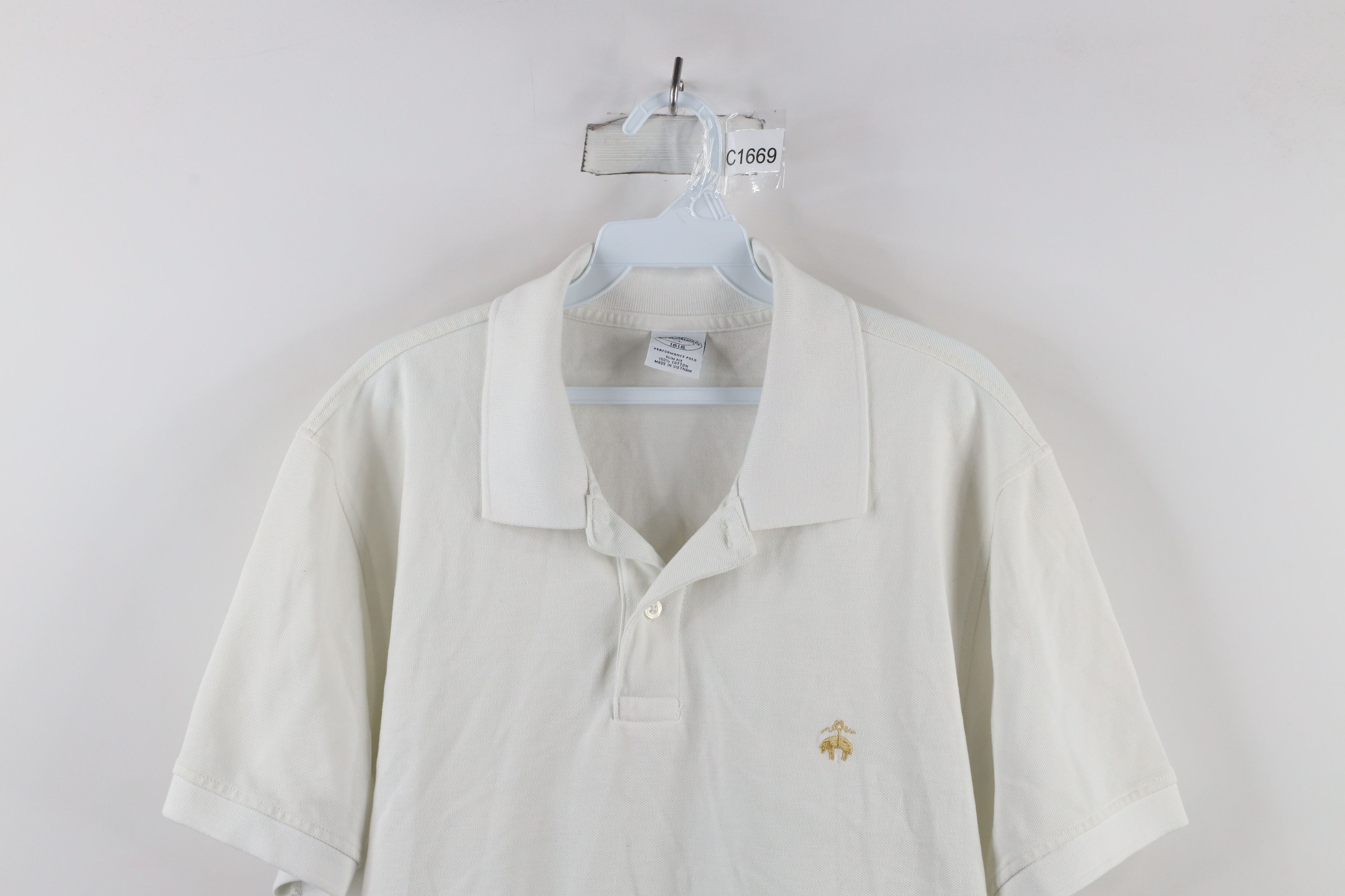 Brooks Brothers × Vintage Brooks Brothers Short Sleeve Collared Golf Polo Shirt White Size US XL / EU 56 / 4 - 2 Thumbnail