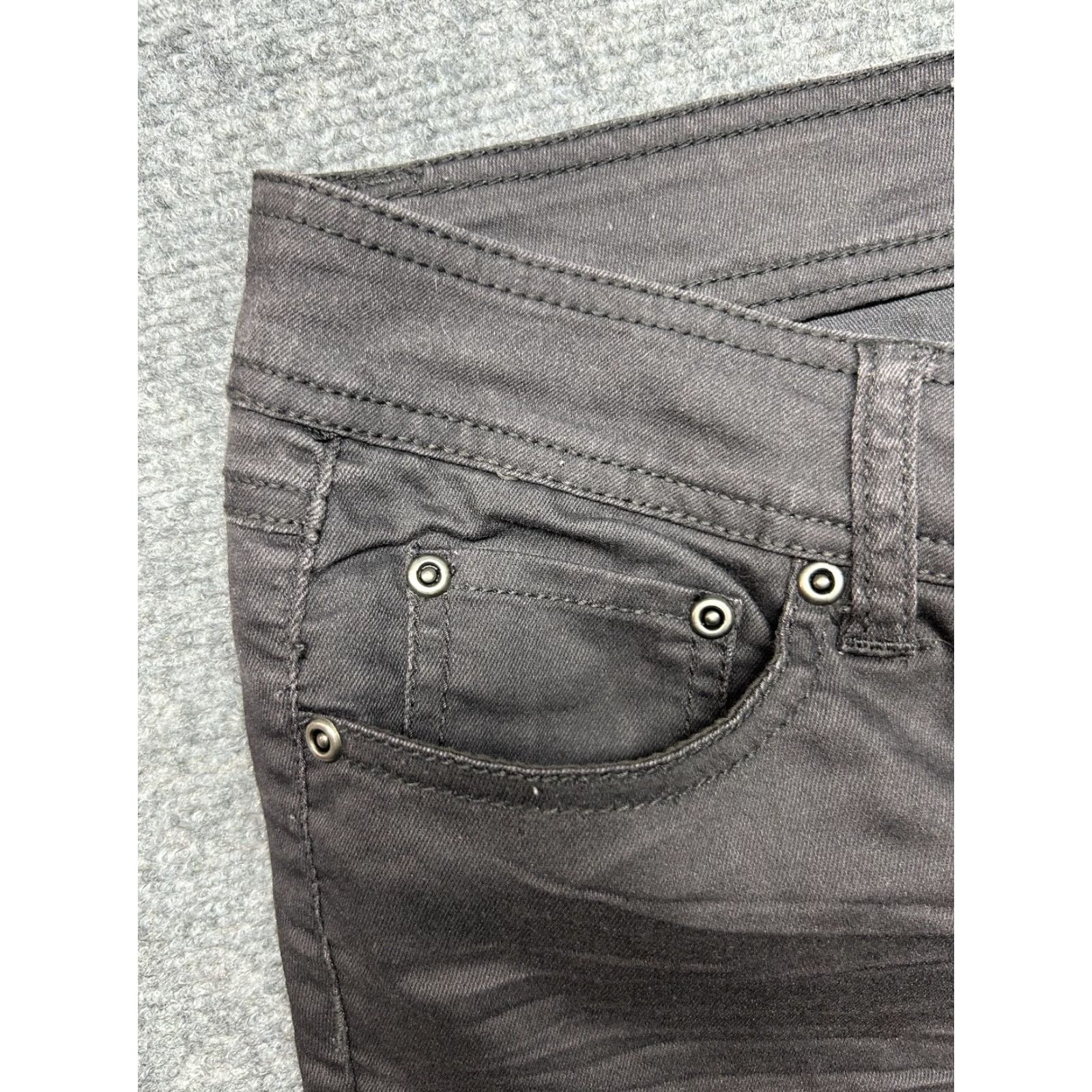 Denime SO Skinny Jeans Jeans Womens 1 Black Stretch Mid Rise Denim Slim Fit Classic Casual Pants Size 25" / US 0 / IT 36 - 4 Thumbnail